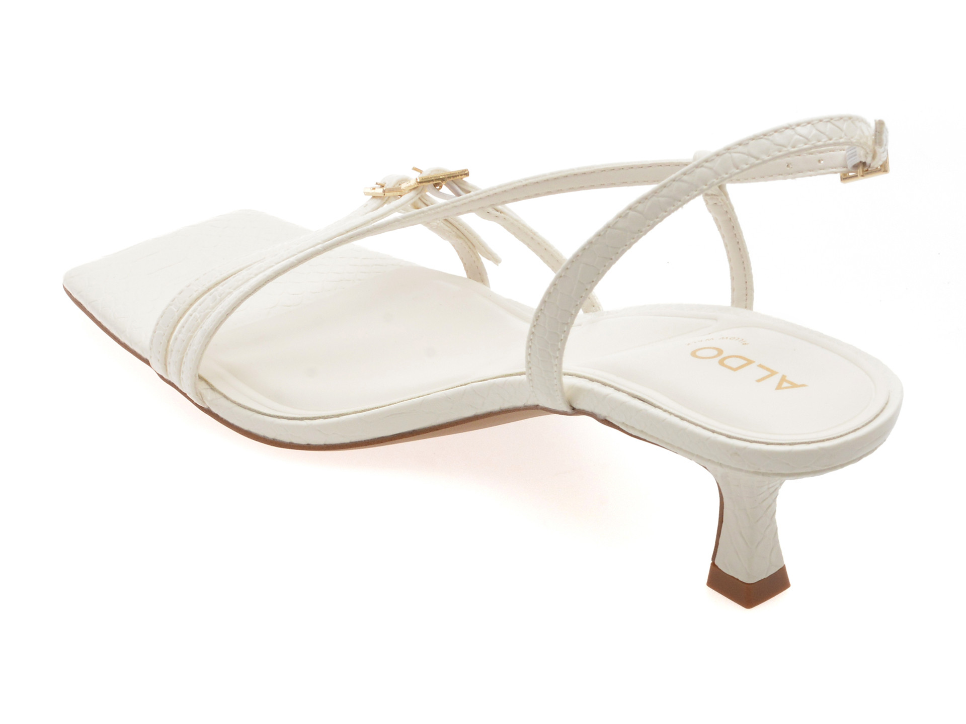 Sandale elegante ALDO albe, HARLIE 100, din piele ecologica