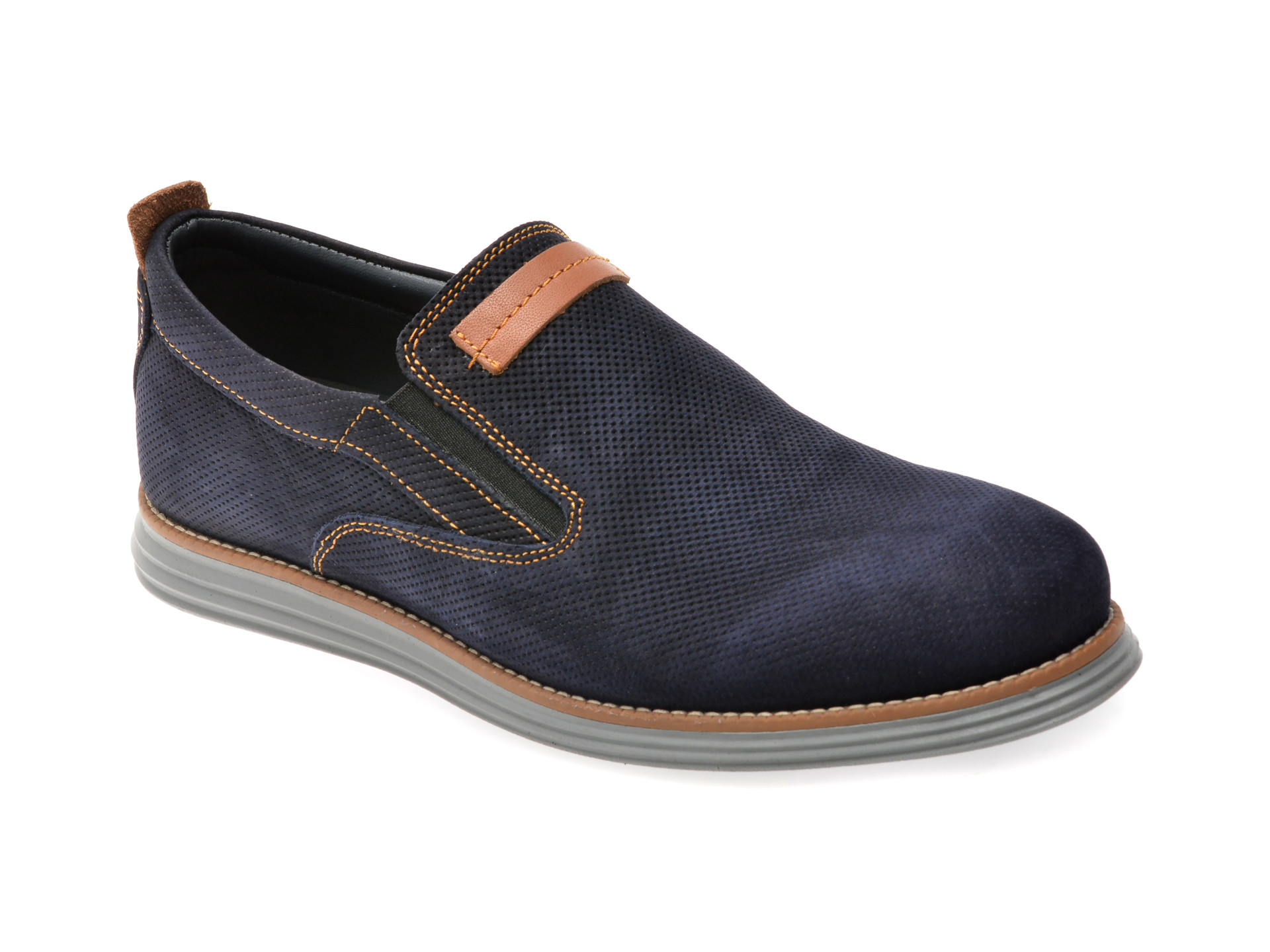 Pantofi OTTER bleumarin, A35, din nabuc