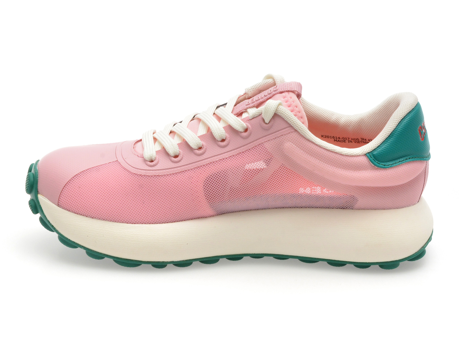 Pantofi sport CAMPER roz, PELOTAS, din material textil