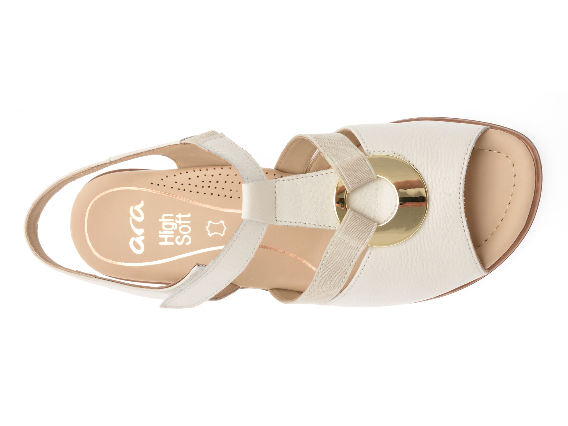 Sandale ARA albe, 35730, din piele naturala