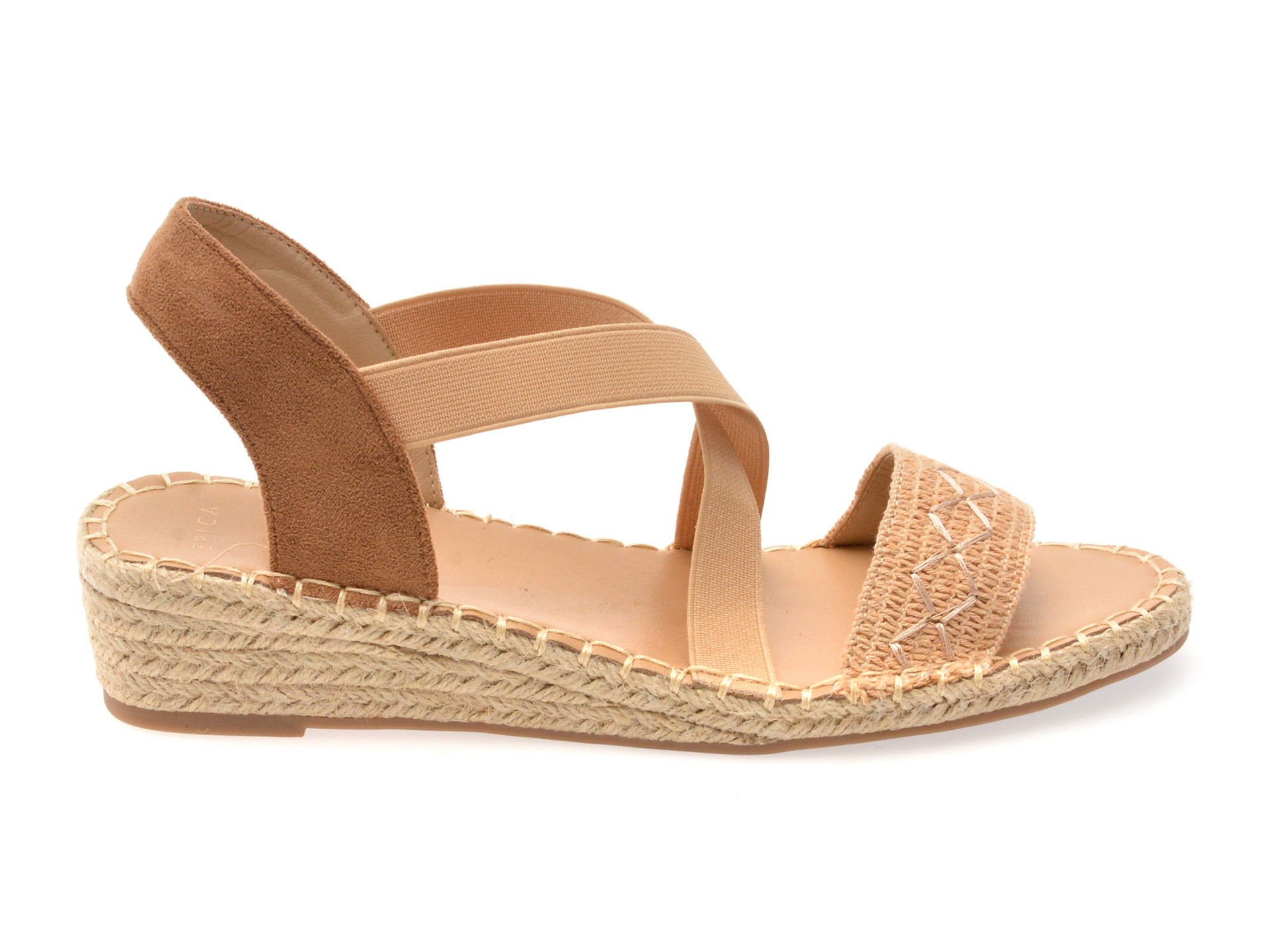 Sandale EPICA maro, 82918, din material textil