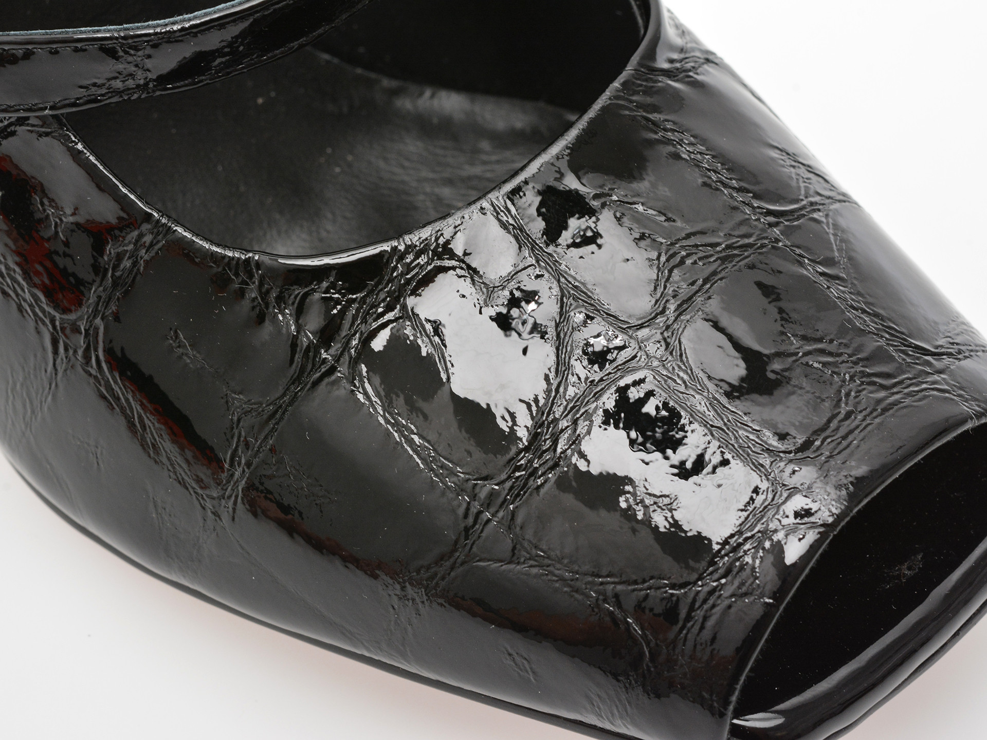 Papuci EPICA negri, 71896, din piele naturala lacuita