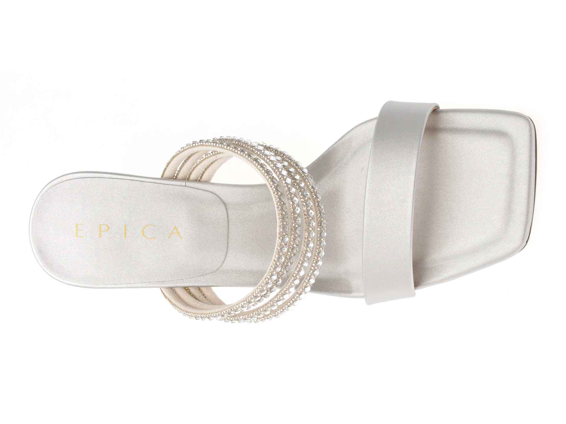 Papuci EPICA argintii, 2367, din piele ecologica