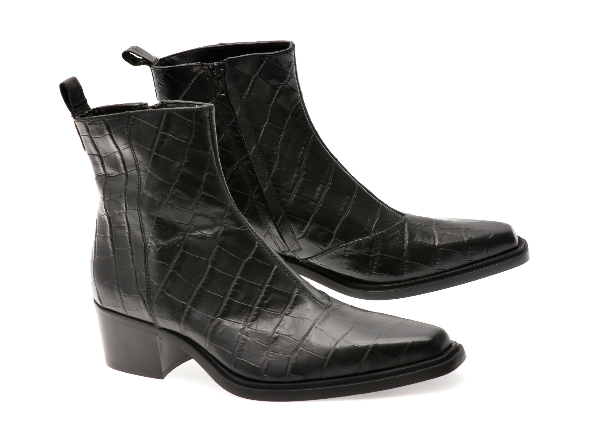 Ciocate elegante ALDO negre, ZAPPA 007, din piele croco