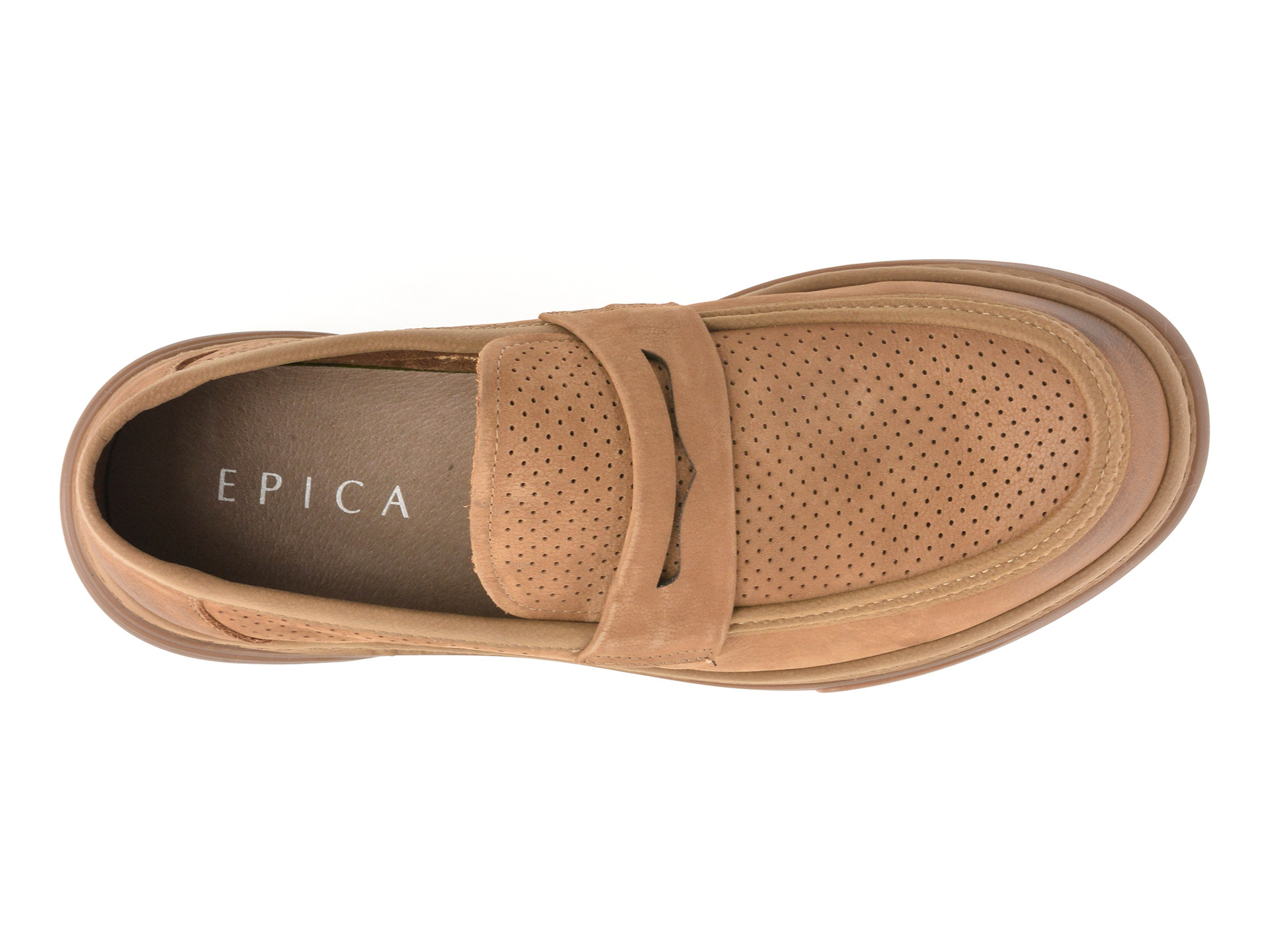 Mocasini EPICA kaki, N03073, din piele intoarsa