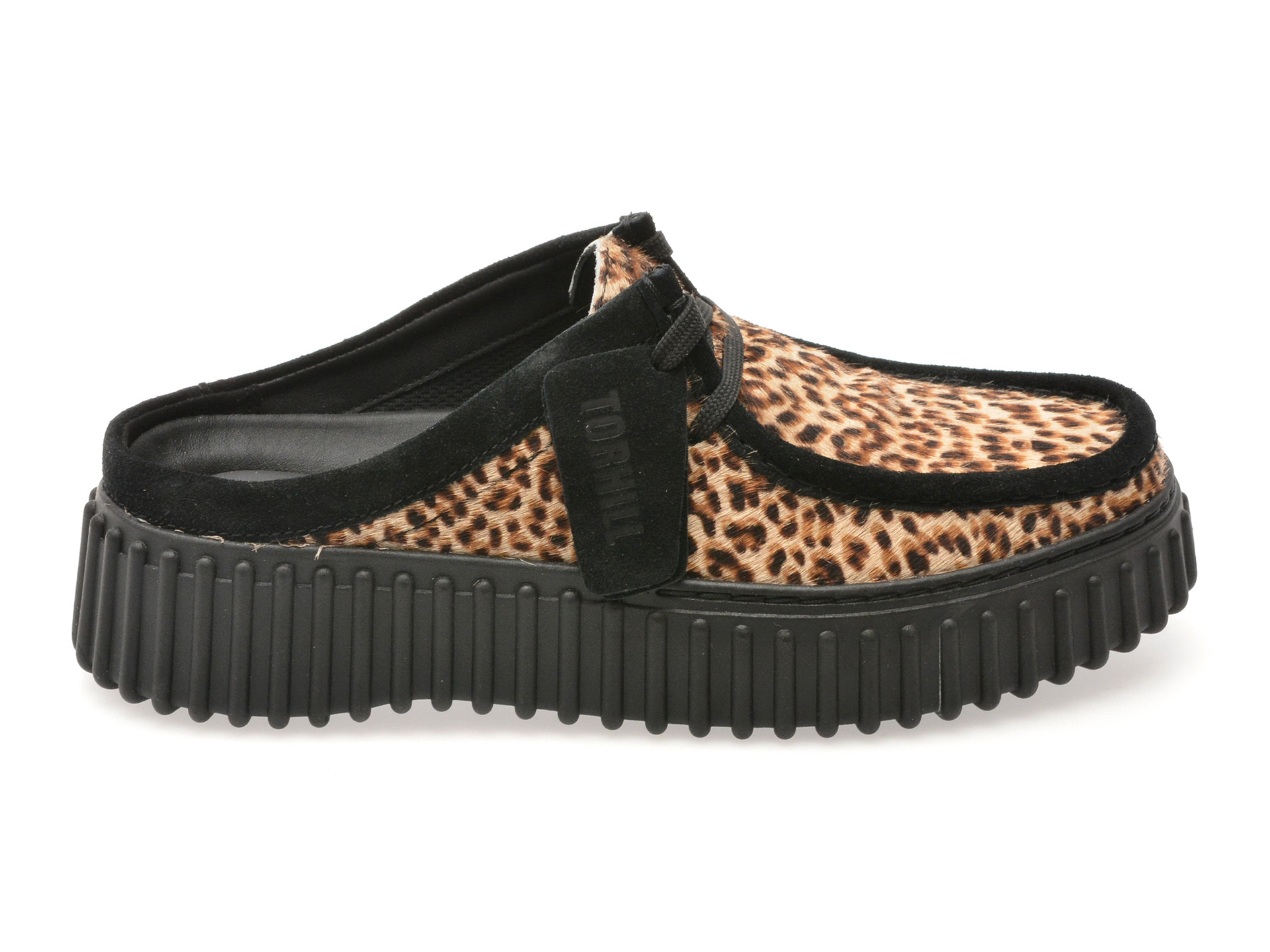 Papuci CLARKS maro, TORHILL MULE, din piele intoarsa
