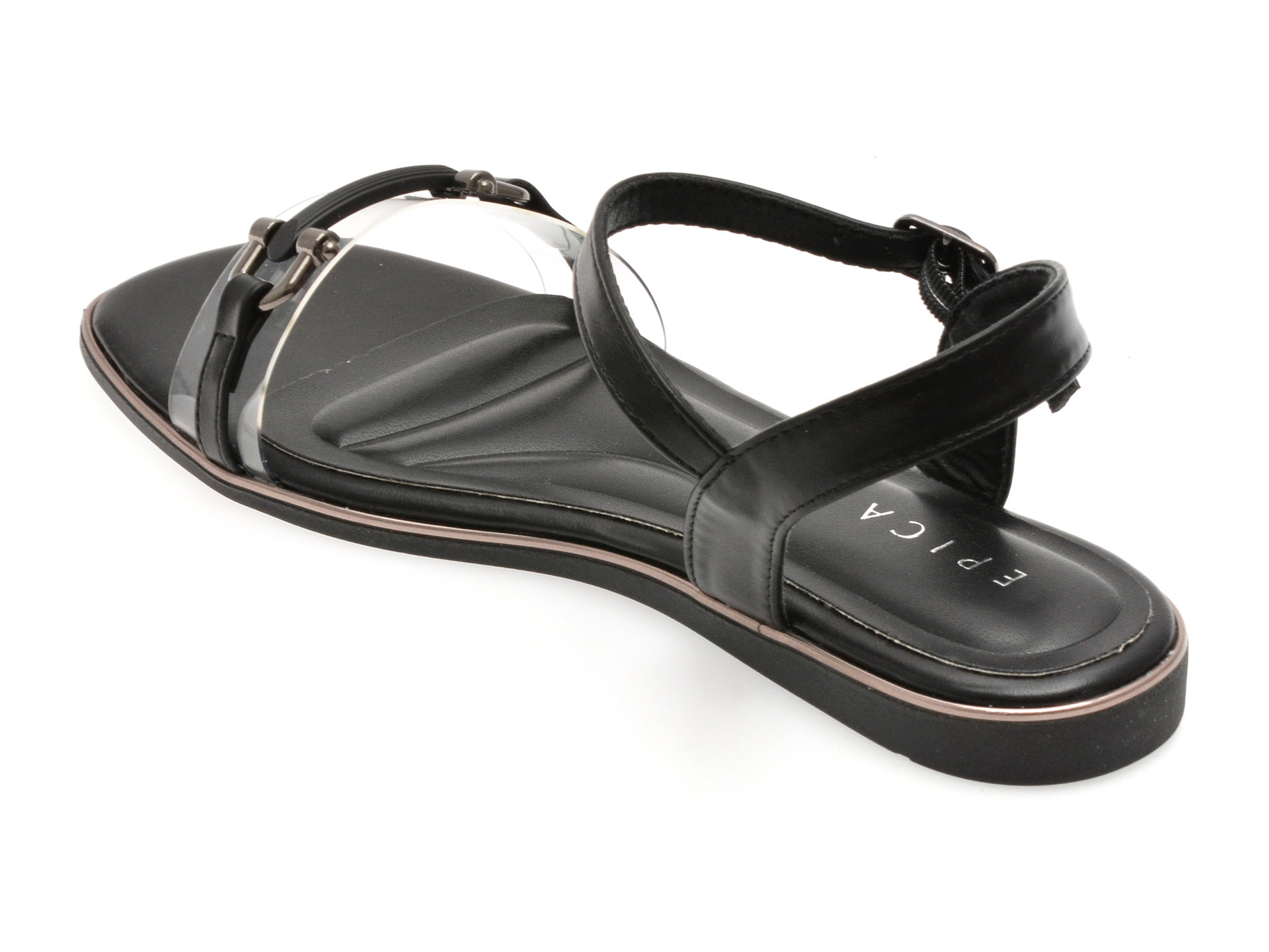 Sandale EPICA negre, 82956, din piele ecologica