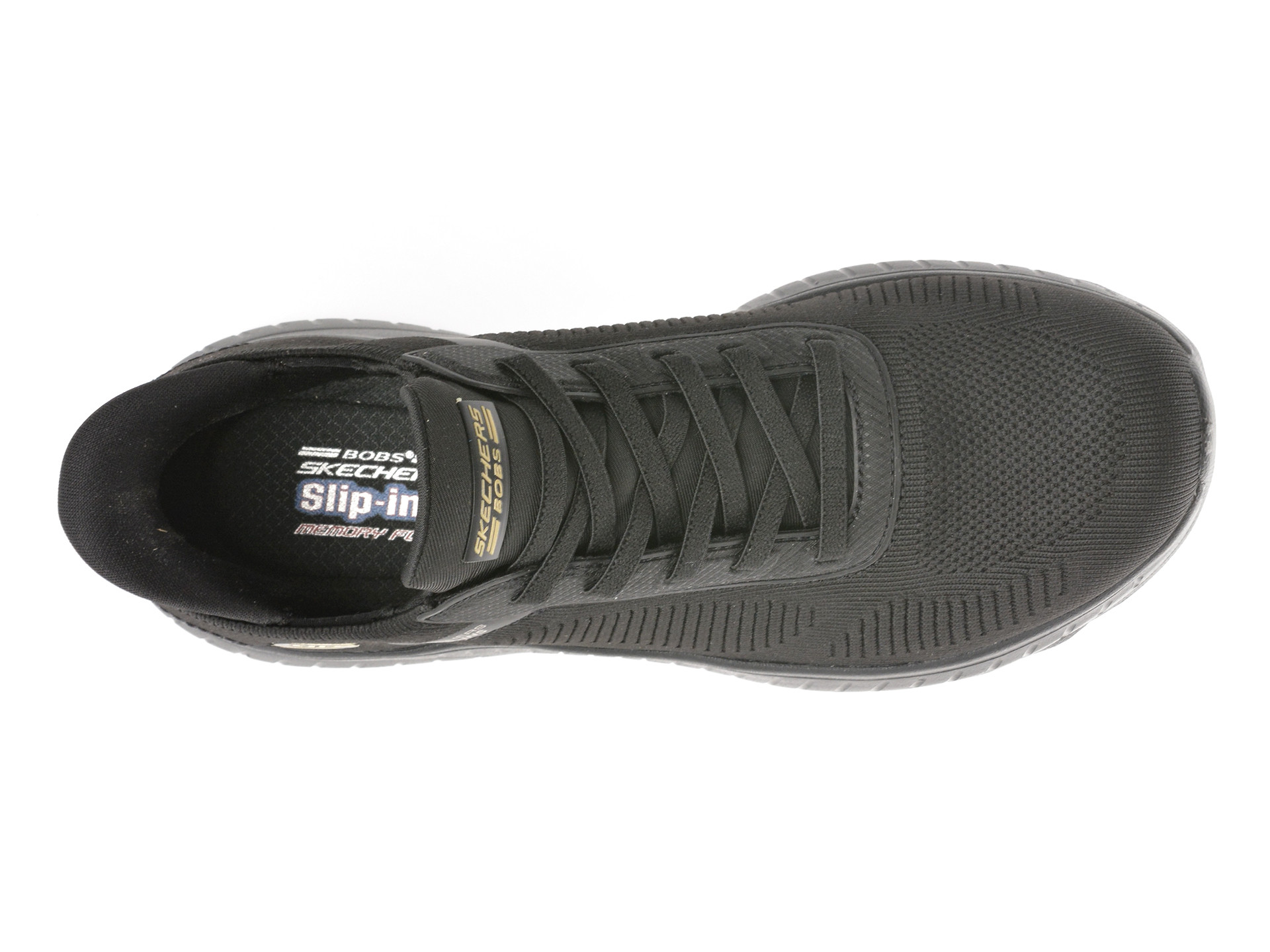 Pantofi sport SKECHERS negri, BOBS SQUAD CHAOS, din material textil