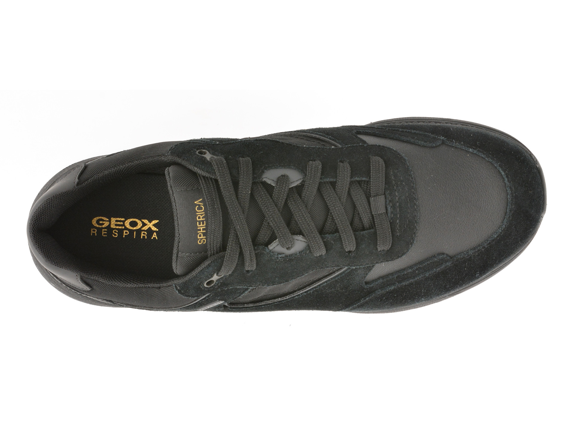 Pantofi sport GEOX negri, U46HGA, din piele naturala