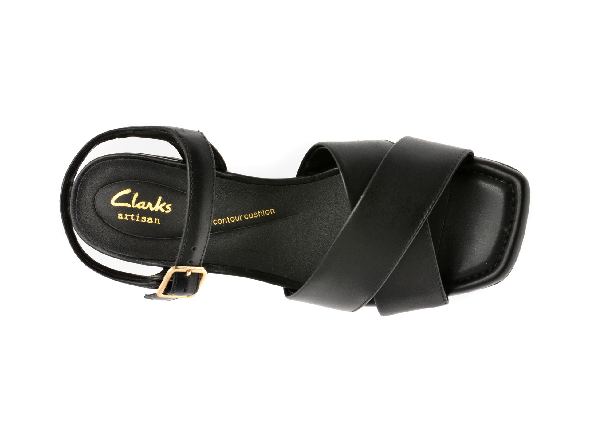 Sandale CLARKS negre, SERINA 35 CROSS, din piele naturala