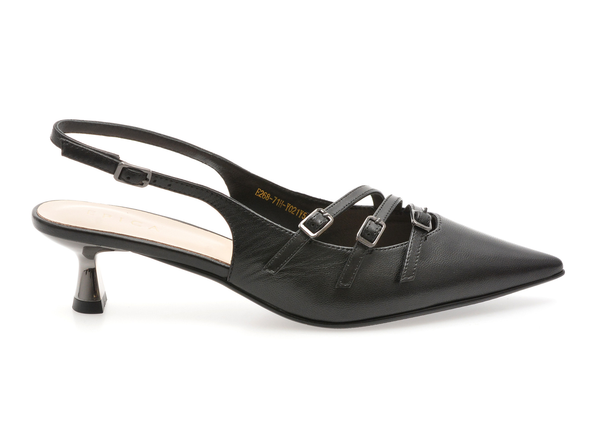 Pantofi eleganti EPICA negri, E268, din piele naturala
