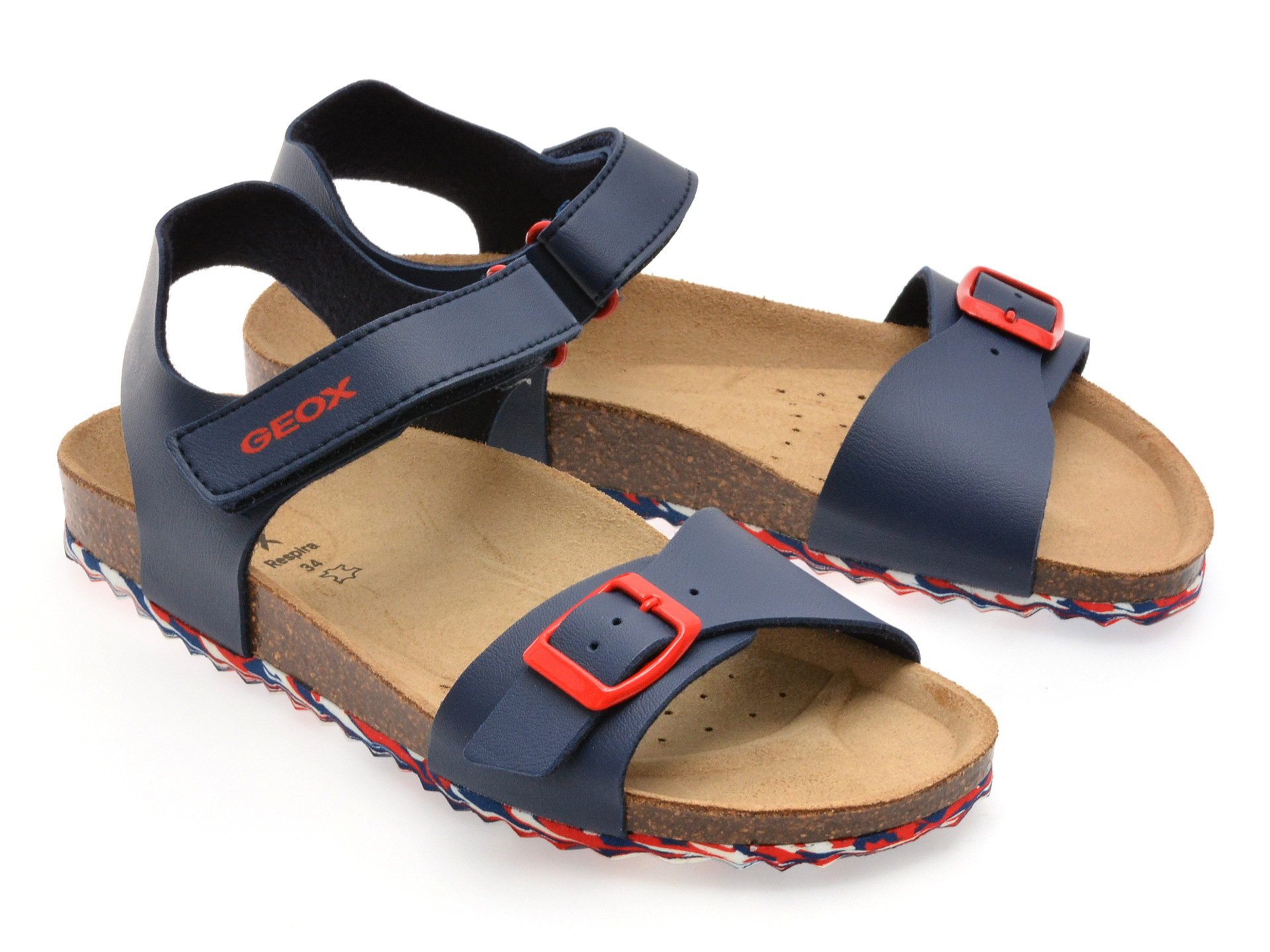 Sandale GEOX bleumarin, J028LB, din piele ecologica