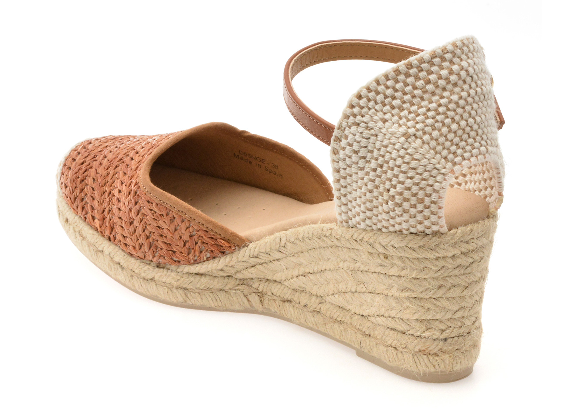 Sandale GEOX maro, D55NGE, din material textil