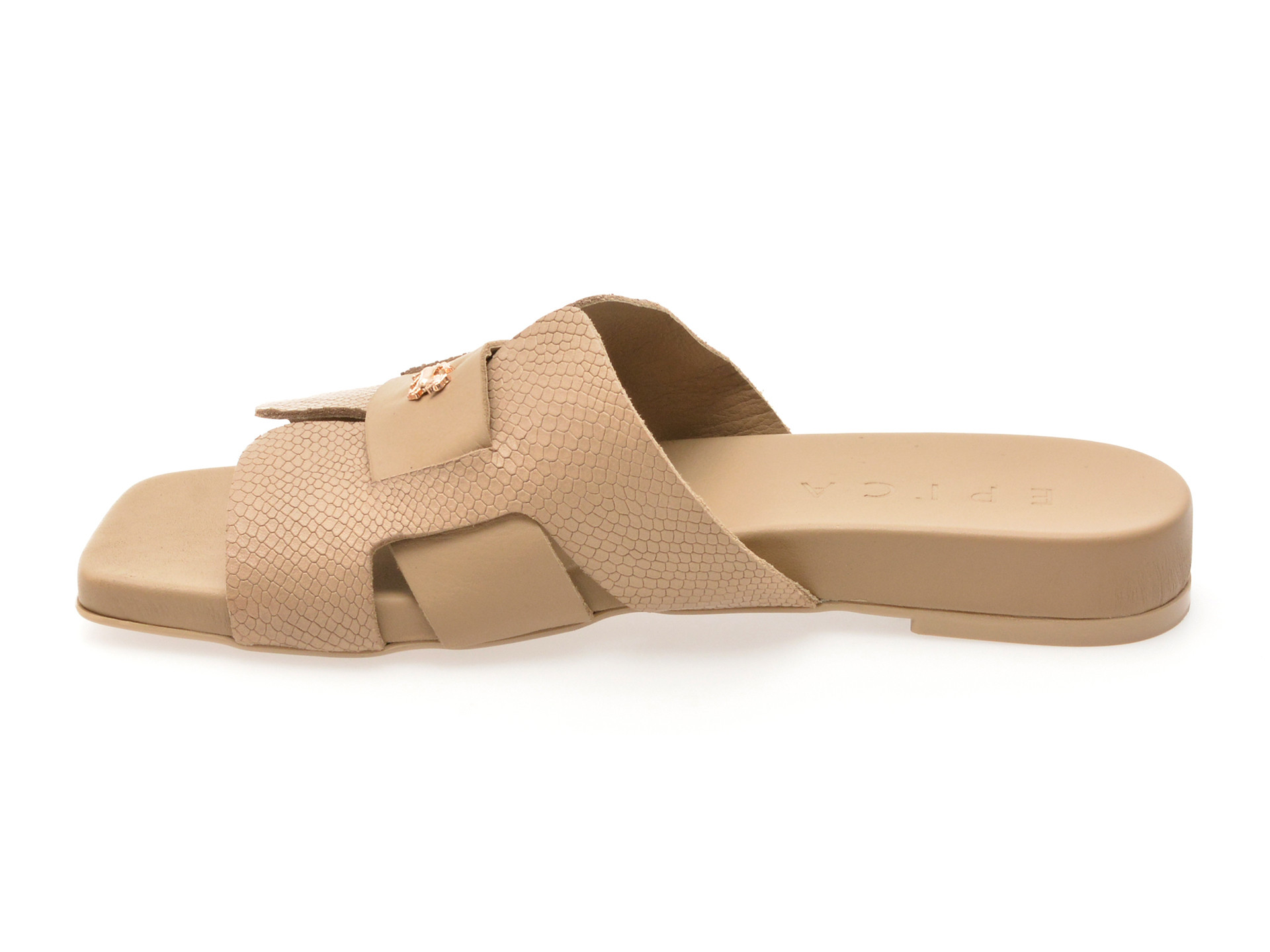 Papuci EPICA bej, 459983, din piele naturala