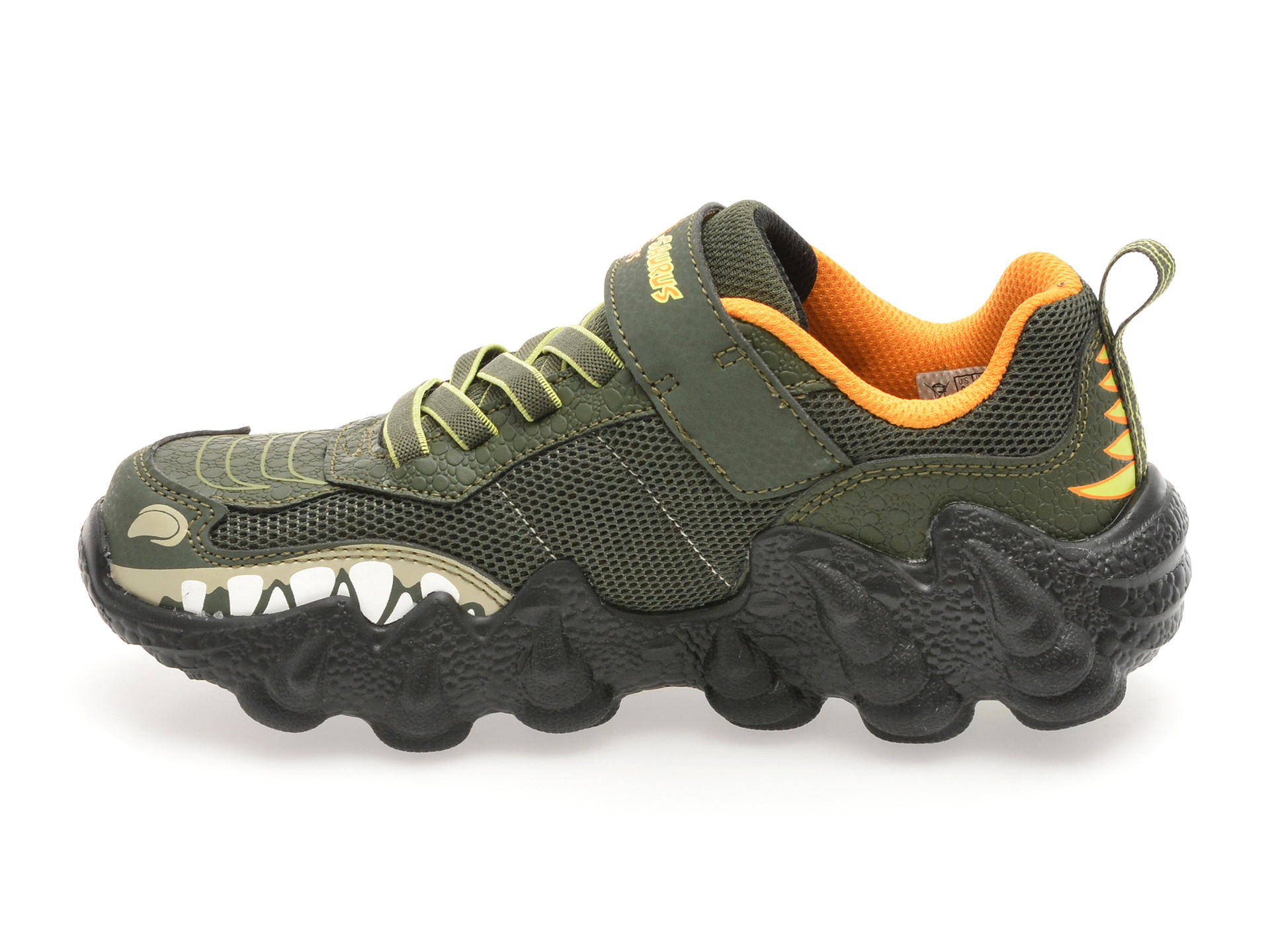 Pantofi sport SKECHERS kaki, SKECH-O-SAURUS LIGHTS 2.0, din material textil