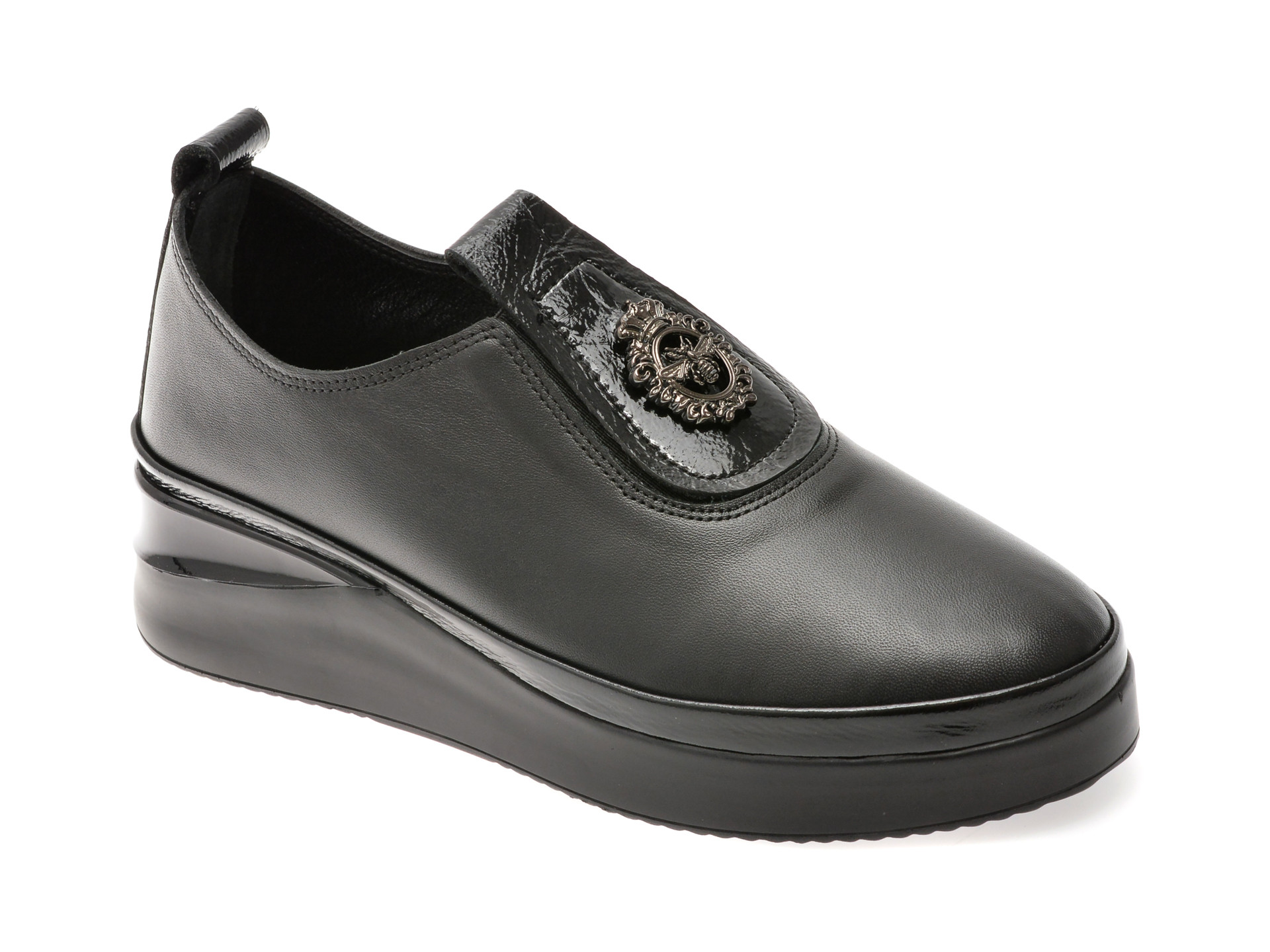 Pantofi IMAGE negri, 1066015, din piele naturala