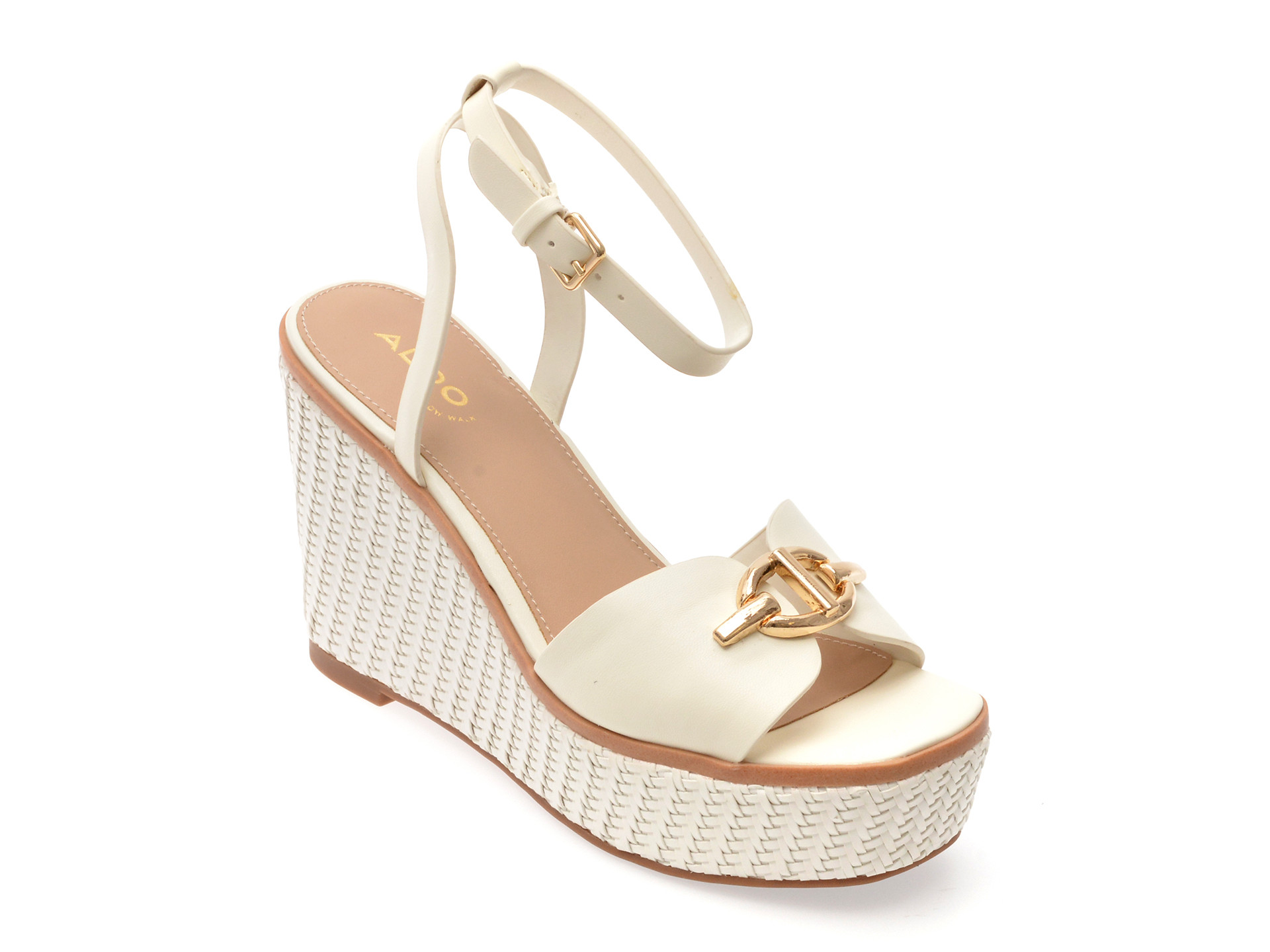 Sandale ALDO albe, YBYLIN 100, din piele ecologica