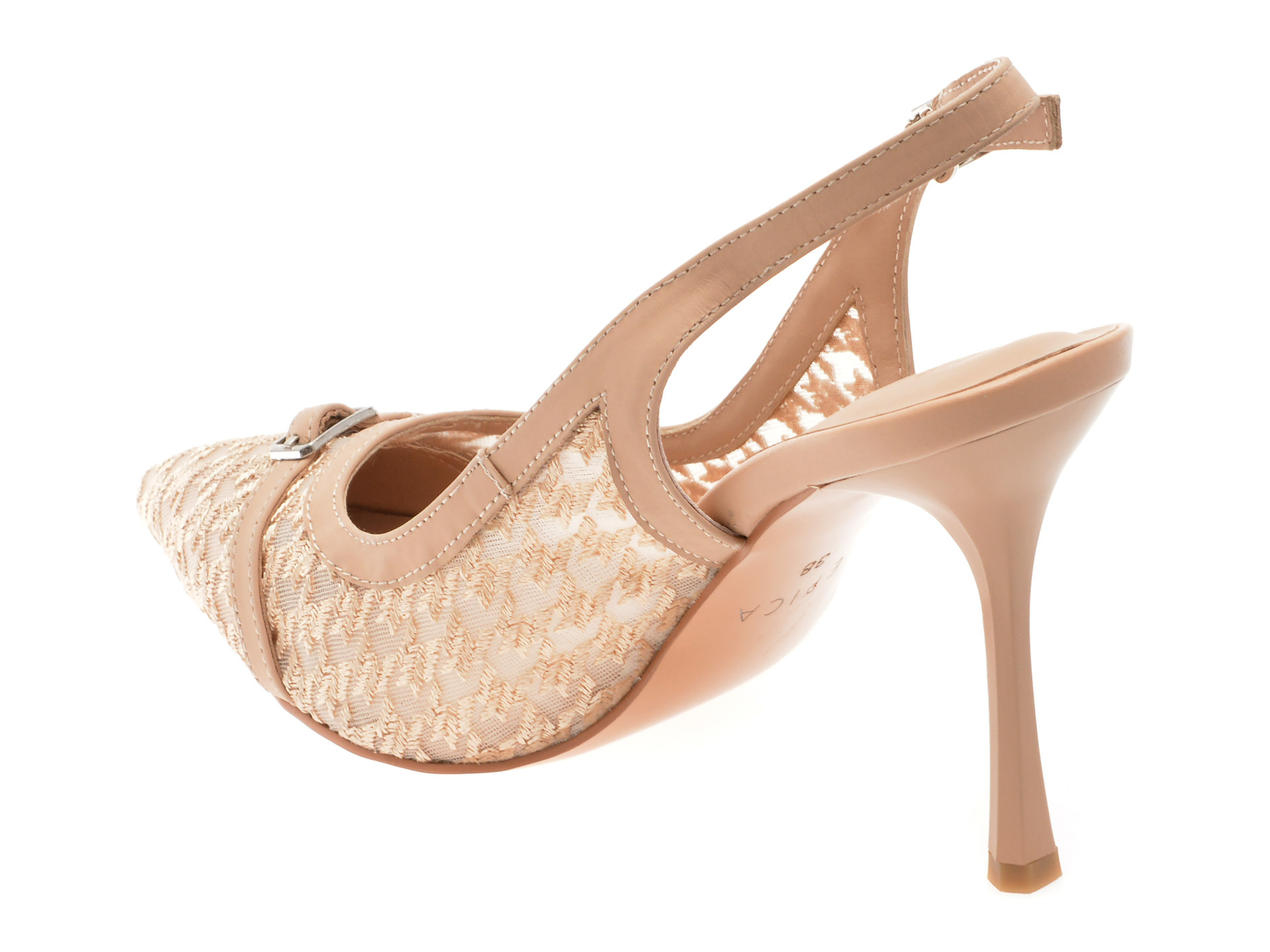 Pantofi eleganti EPICA nude, D221, din material textil