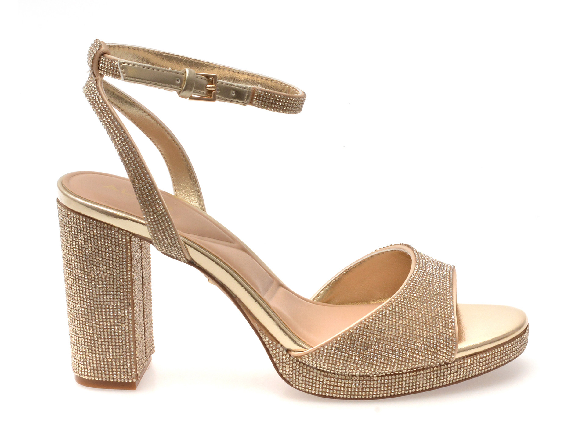 Sandale elegante ALDO aurii, ALLURING 741, din material textil