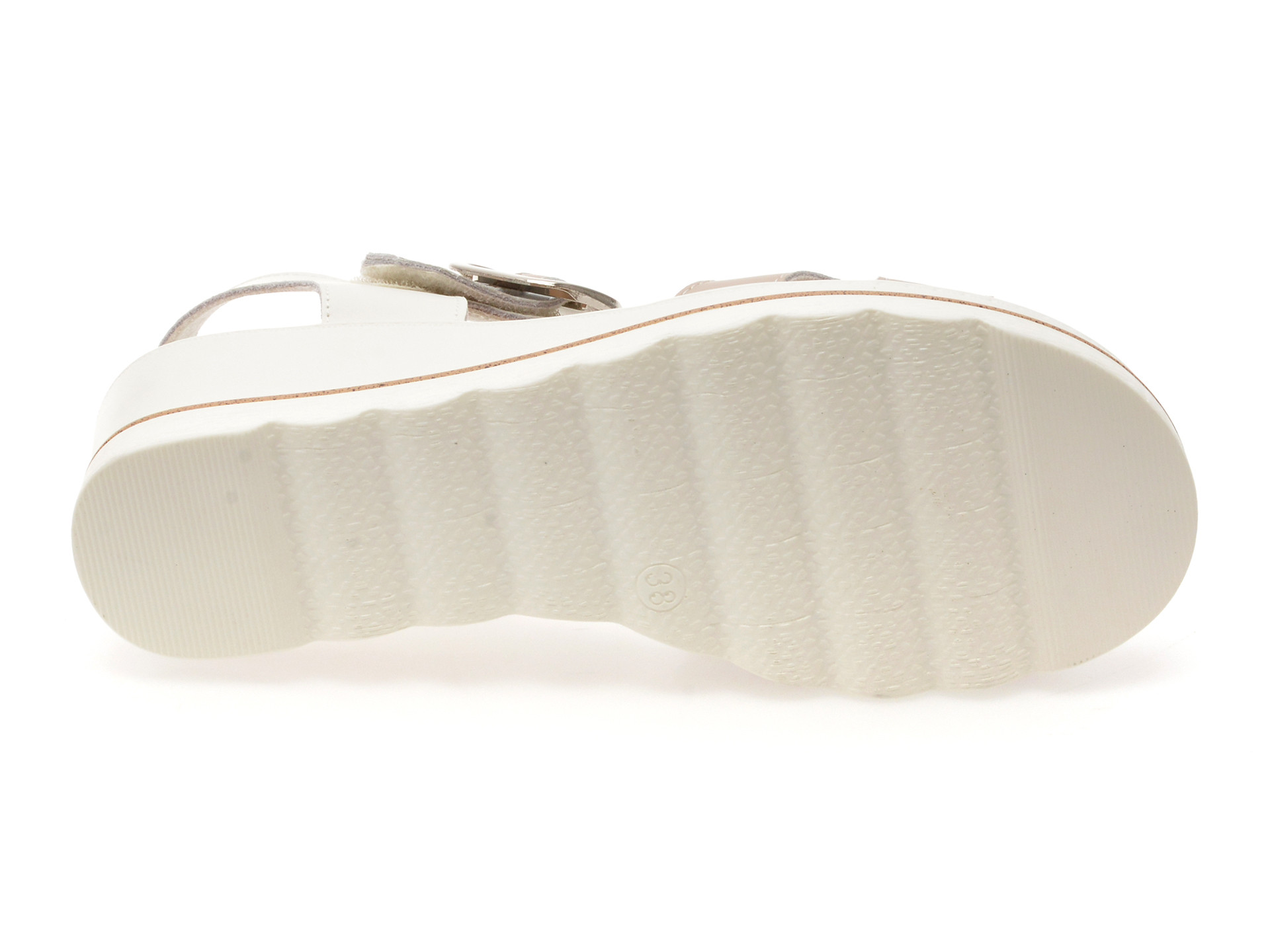 Sandale IMAGE albe, 1152H16, din piele naturala