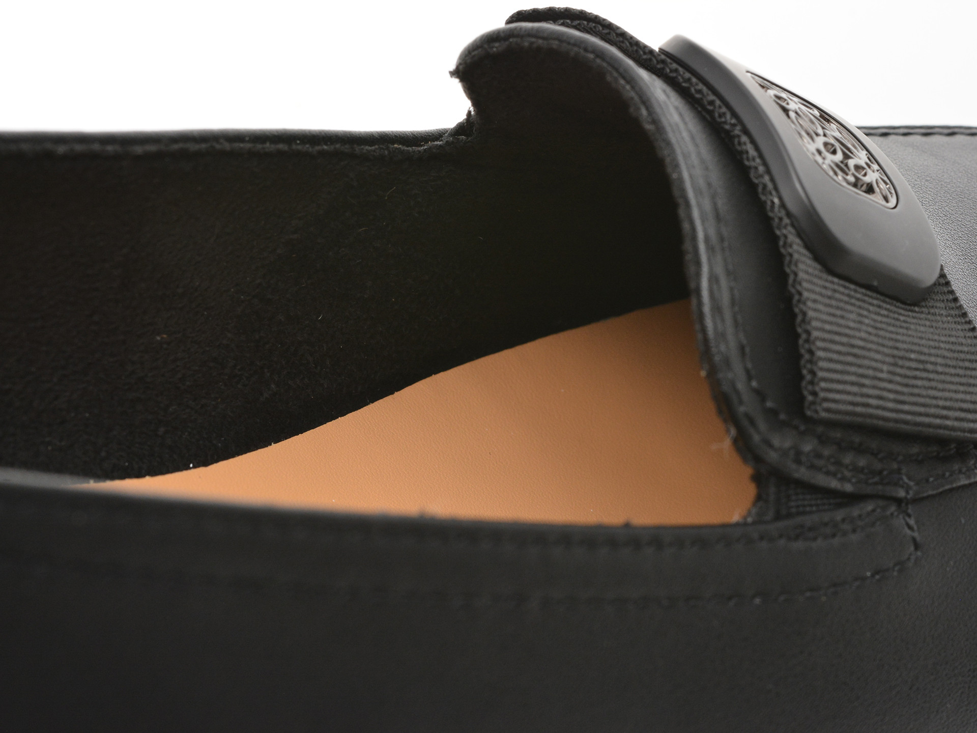 Mocasini IMAGE negri, 1216G23, din piele naturala