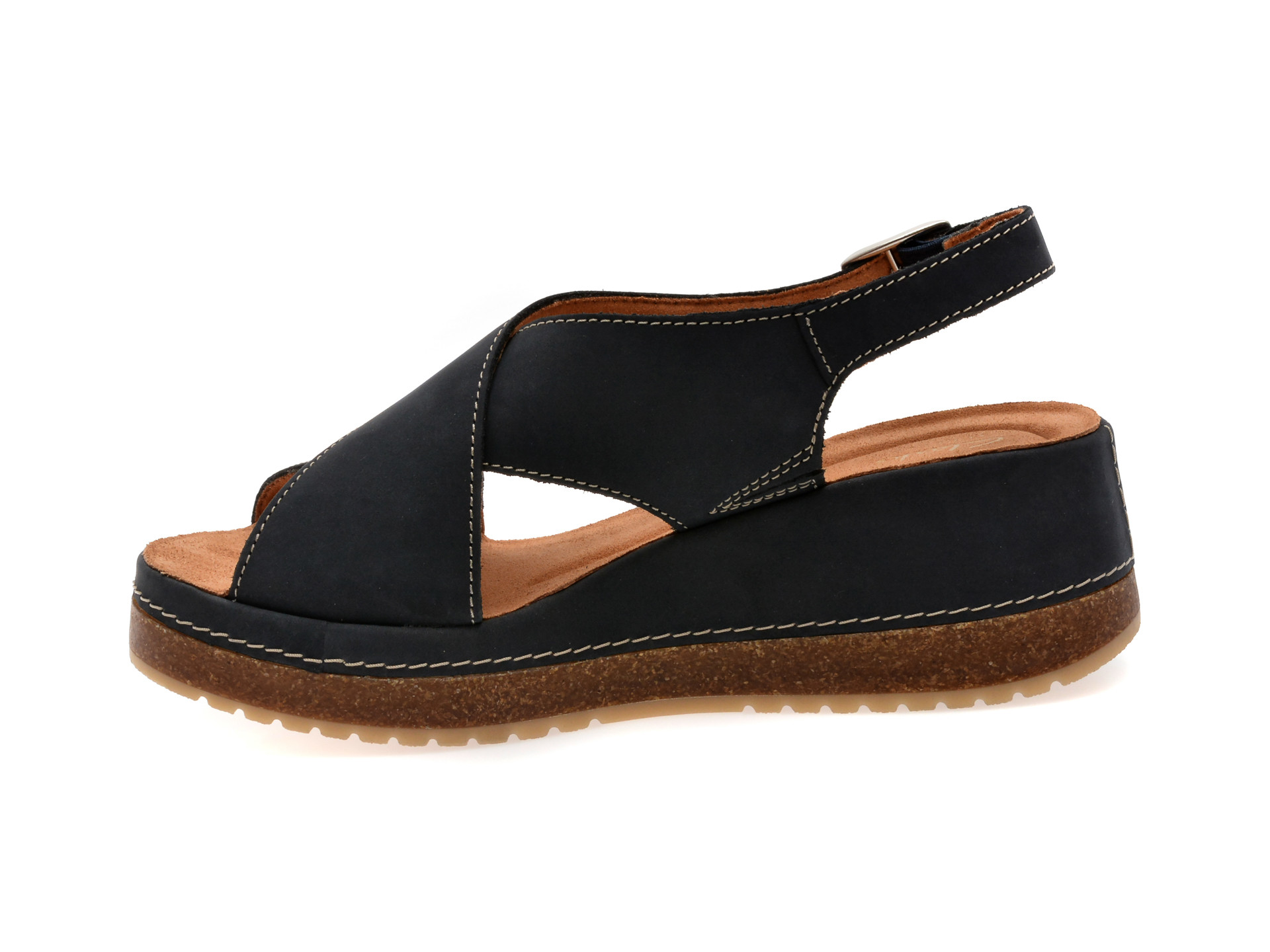 Sandale CLARKS bleumarin, KASSSTE, din nabuc