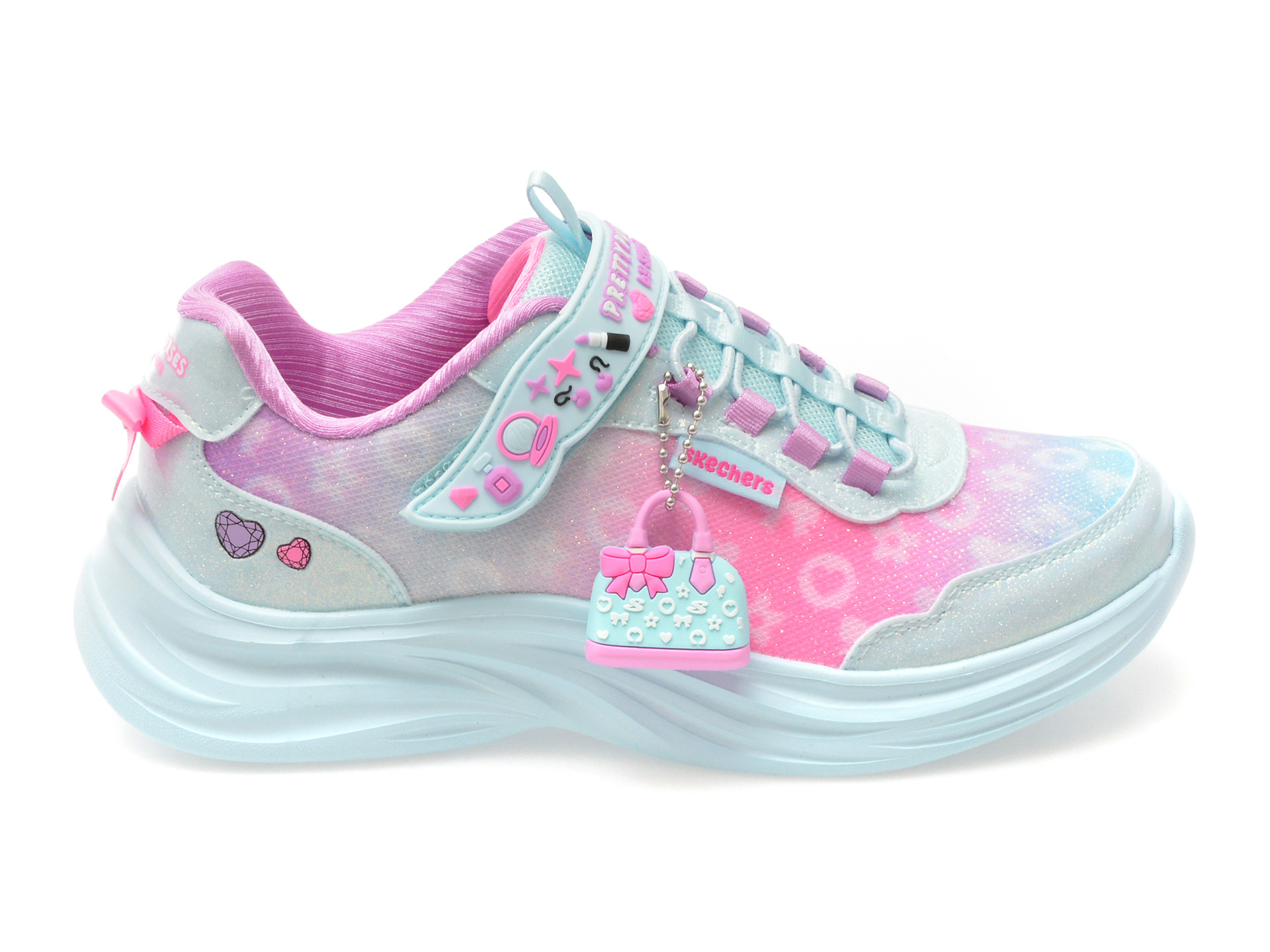 Pantofi sport SKECHERS albastri, POWER JAMS 2.0, din material textil