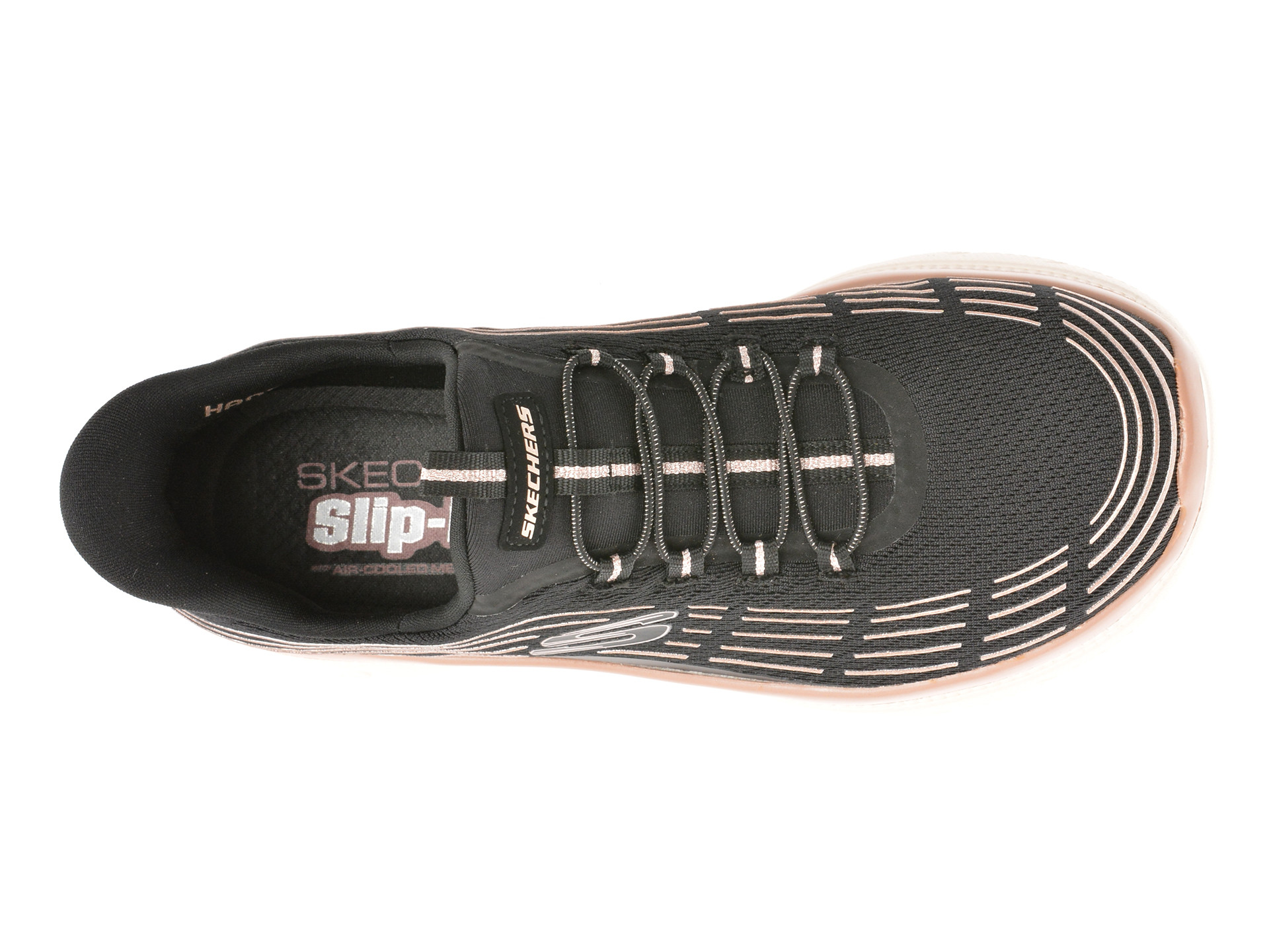 Pantofi sport SKECHERS negri, SUMMITS PLUS, din material textil