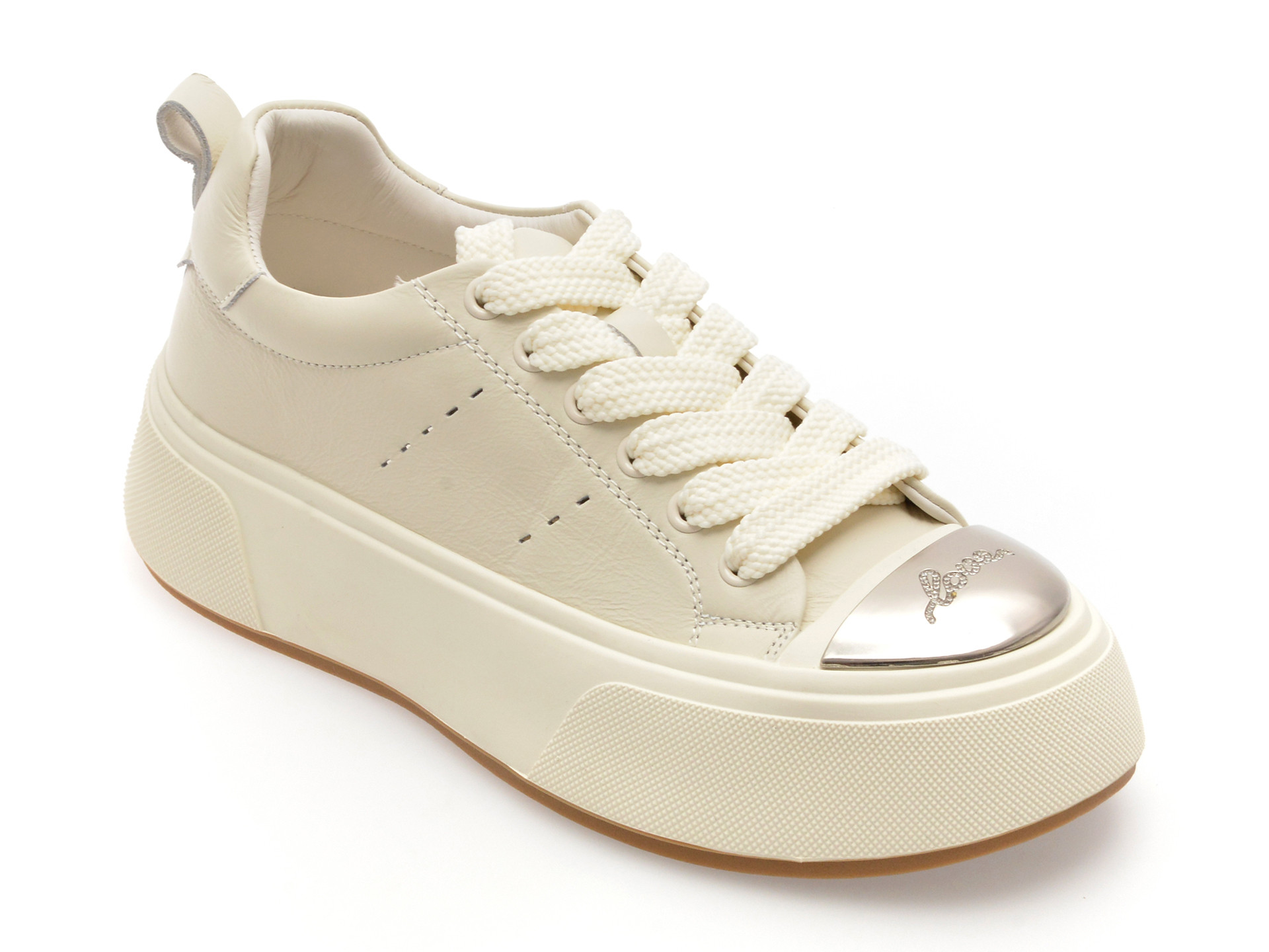 Pantofi sport EPICA albi, 28701, din piele naturala