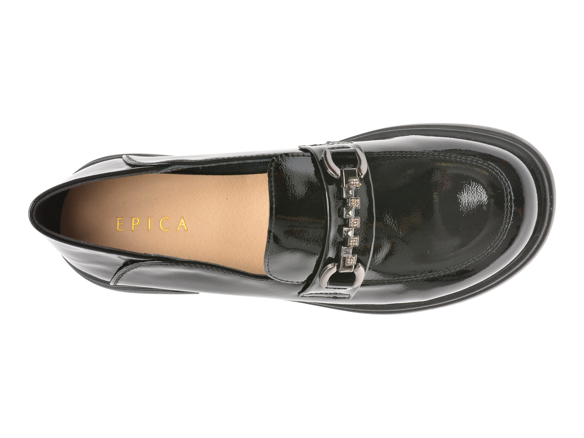 Mocasini EPICA negri, 88175, din piele naturala lacuita
