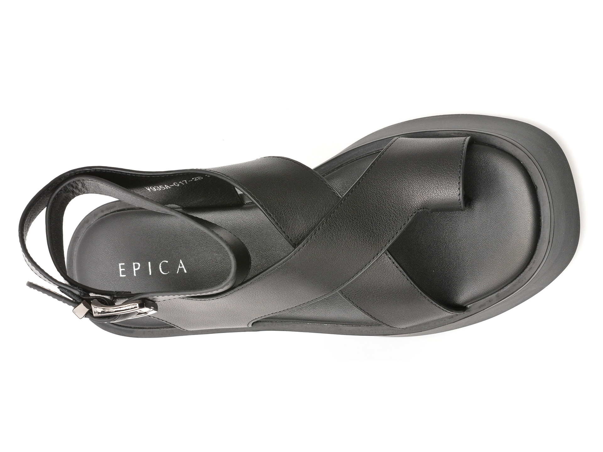 Sandale EPICA negre, 935AG17, din piele naturala