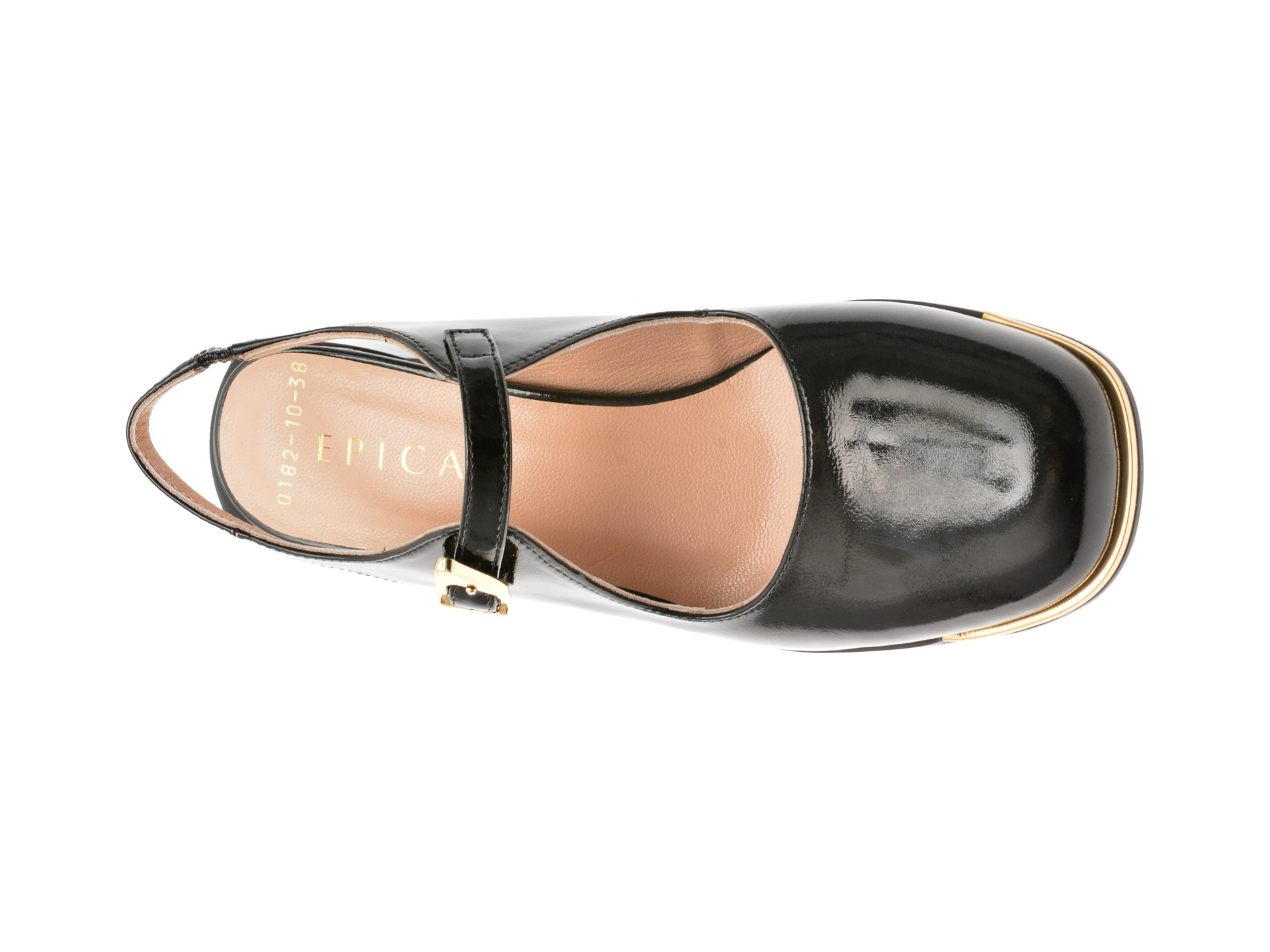 Pantofi EPICA negri, 6020182, din piele naturala lacuita