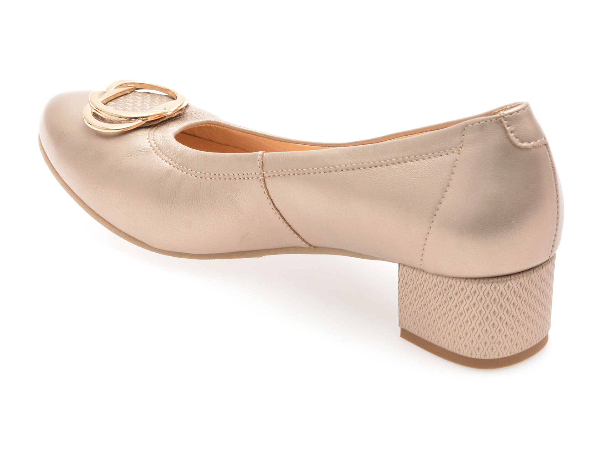 Balerini IMAGE aurii, 6415, din piele naturala