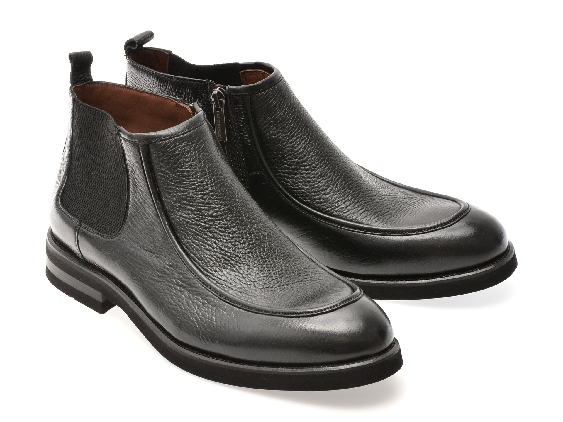 Ghete elegante LE COLONEL negre, 64137, din piele naturala