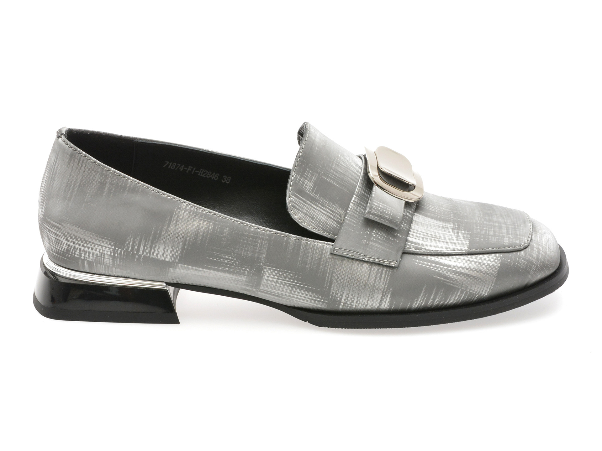 Mocasini epica gri 71874 din piele naturala