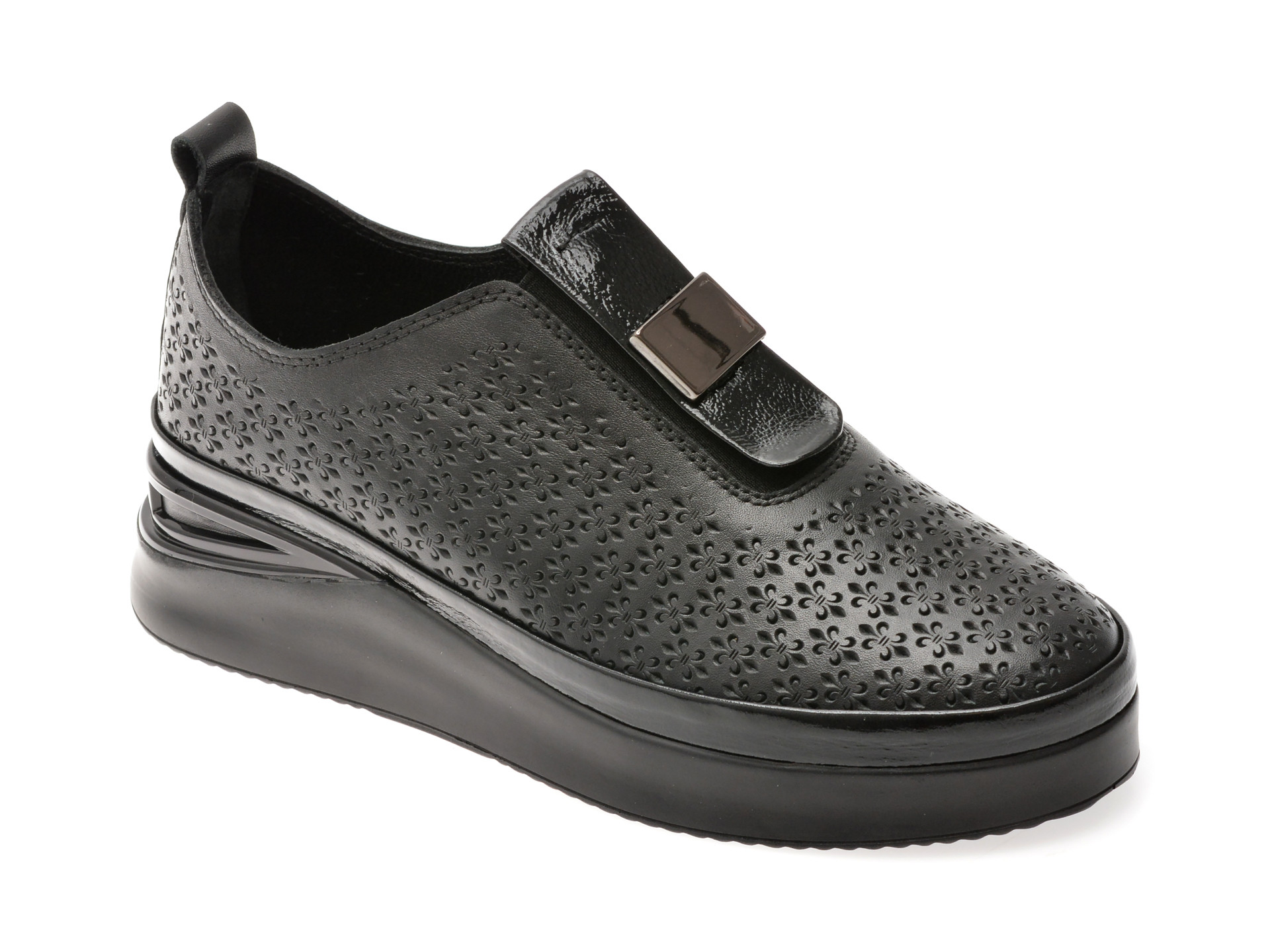 Pantofi IMAGE negri, 10619Z7, din piele naturala