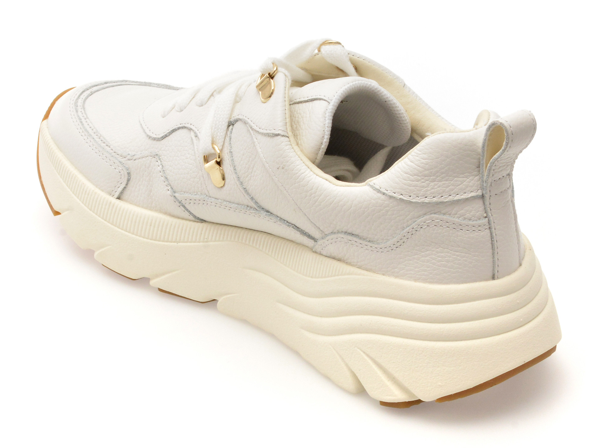 Pantofi sport GEOX albi, D36UFE, din piele naturala