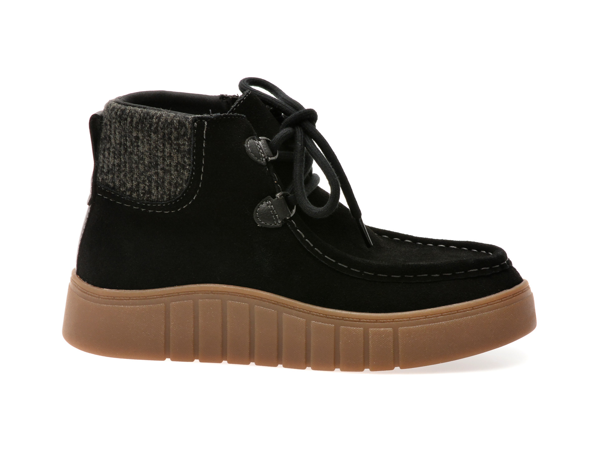 Ghete CLARKS negre, MYKAH IZZY, din piele intoarsa
