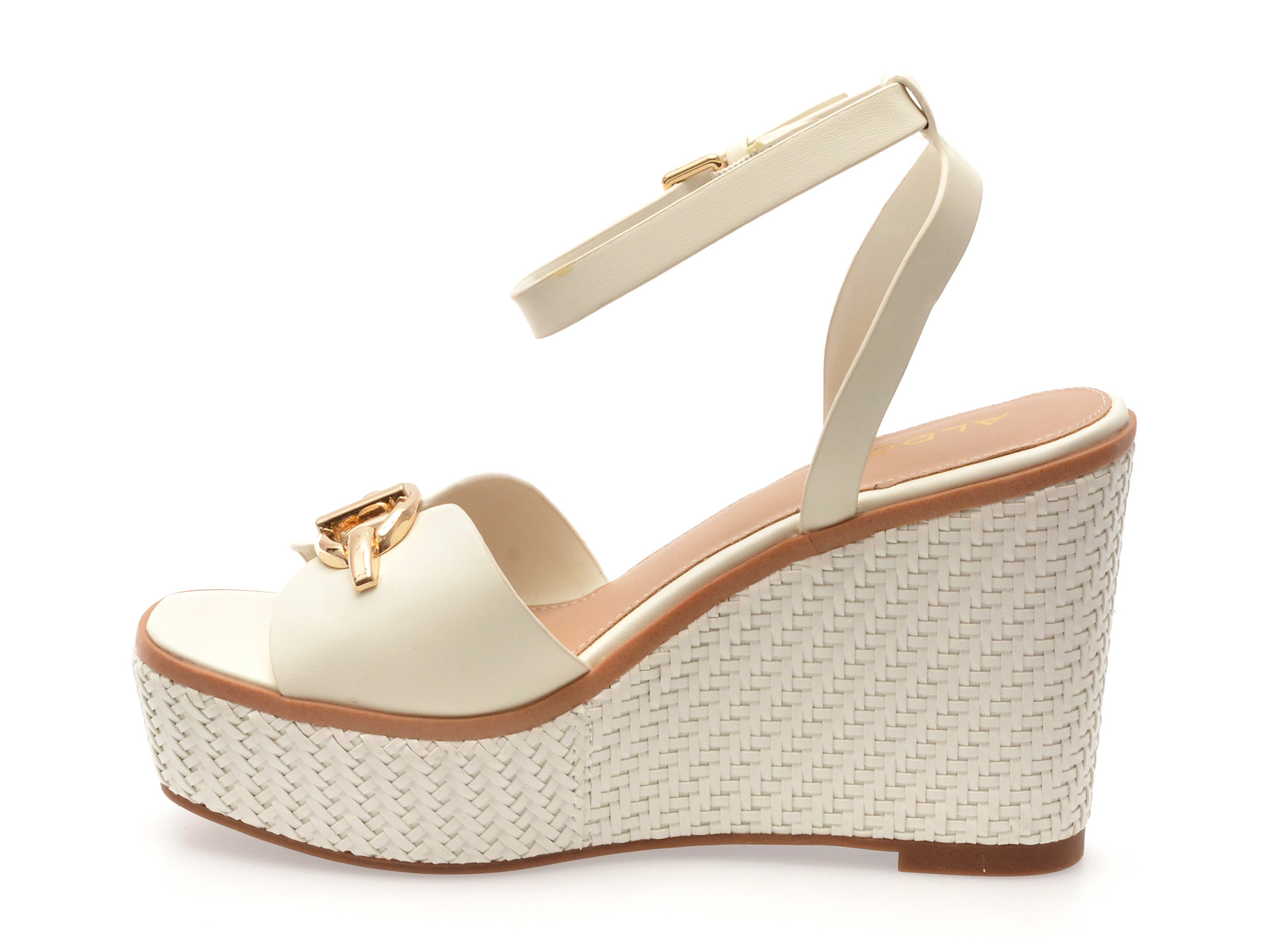 Sandale ALDO albe, YBYLIN 100, din piele ecologica