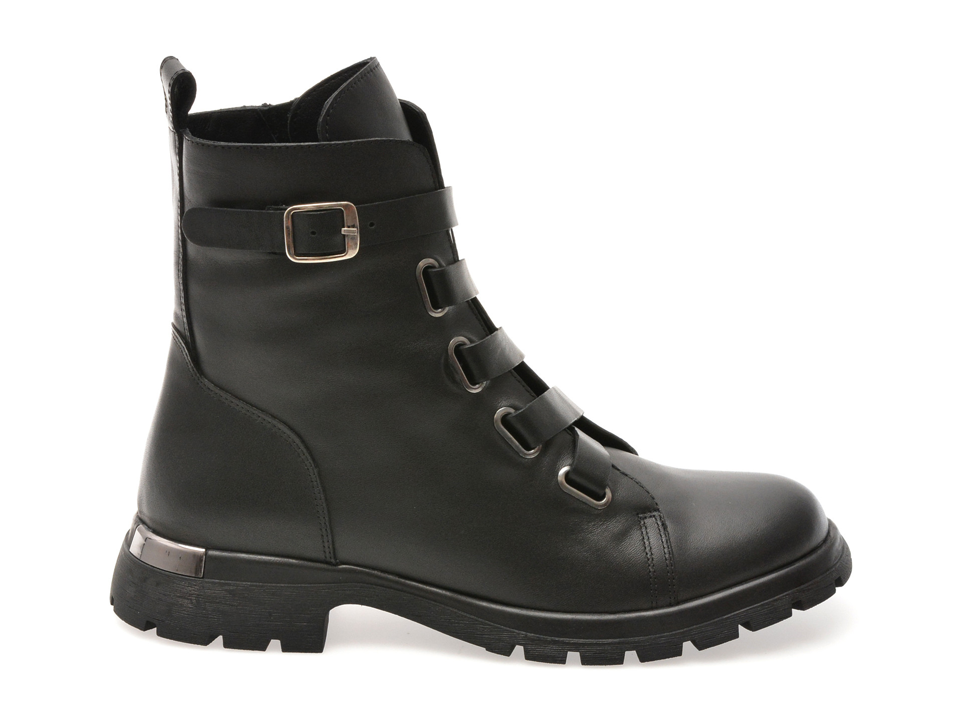 Ghete IMAGE negre, 208303, din piele naturala