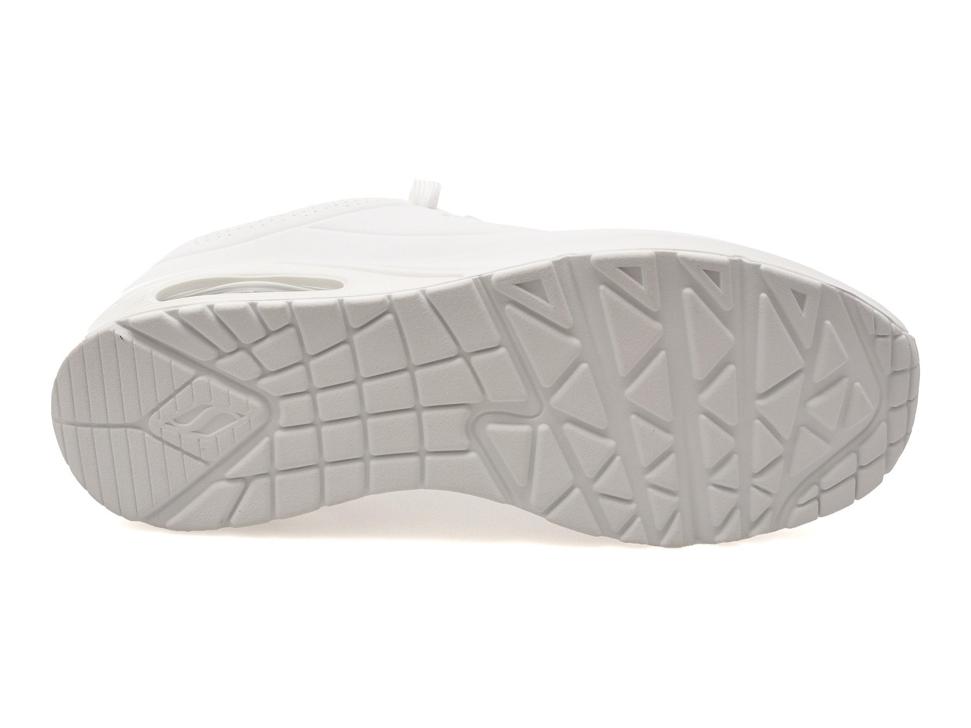 Pantofi sport SKECHERS albi, UNO, din piele ecologica