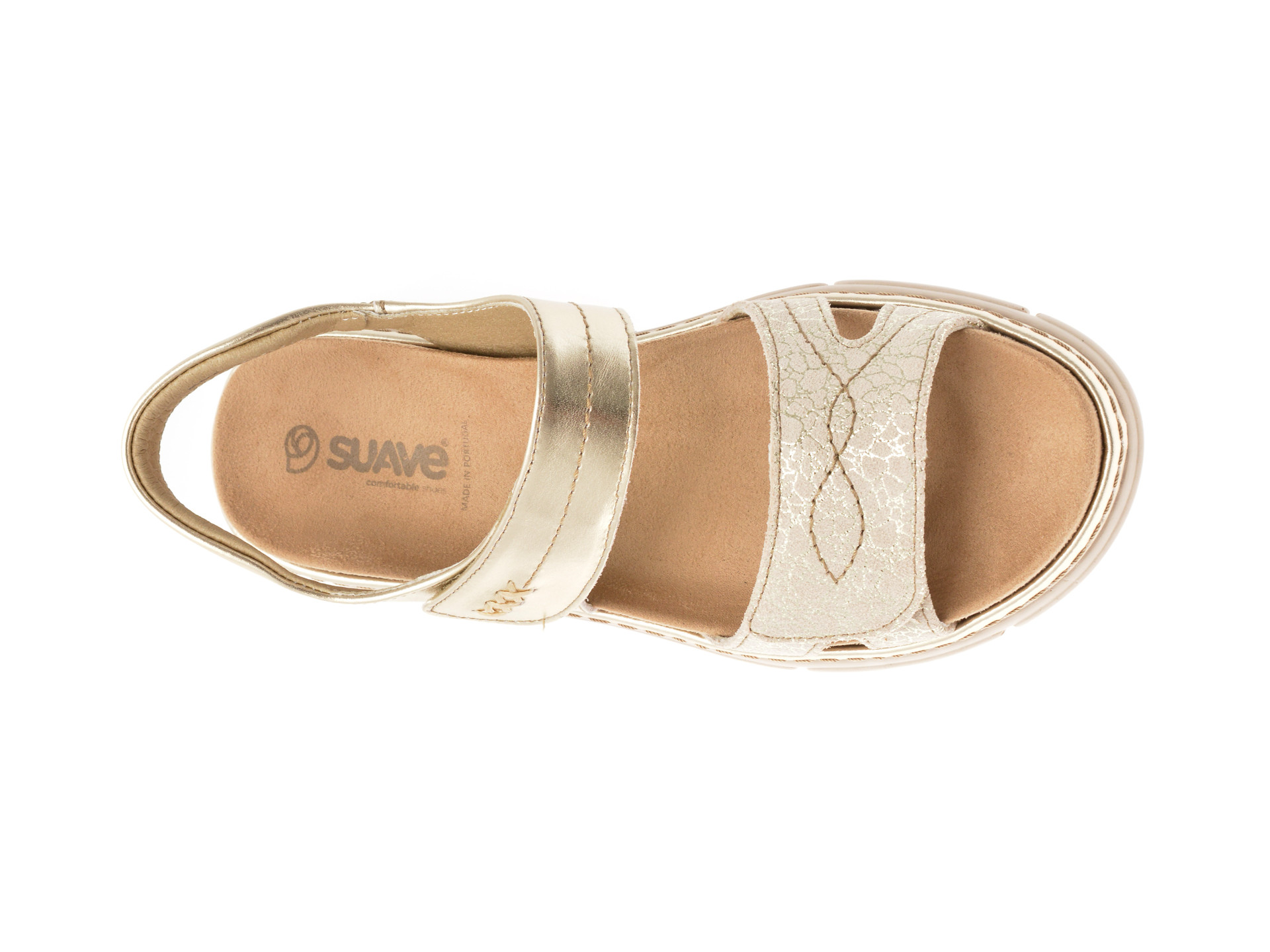 Sandale SUAVE aurii, MOSTAR, din piele naturala