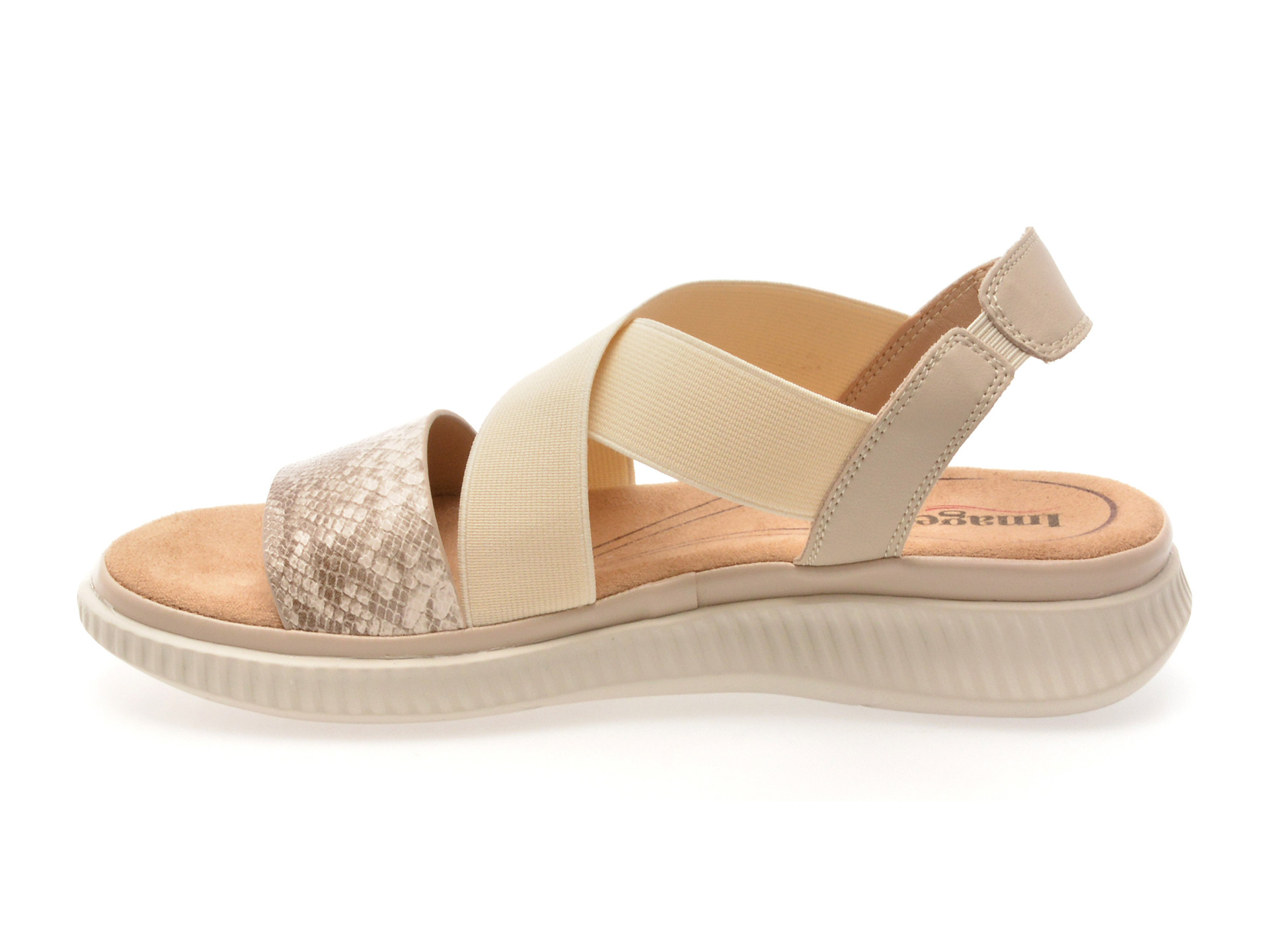 Sandale IMAGE bej, 82908, din piele naturala