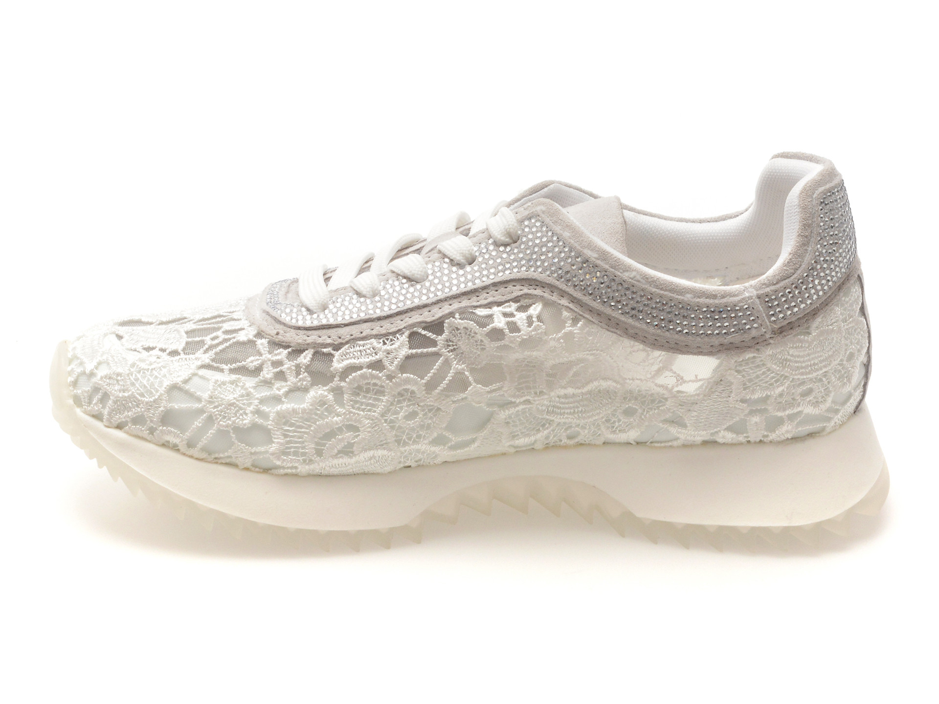 Pantofi sport EPICA albi, QS663, din material textil