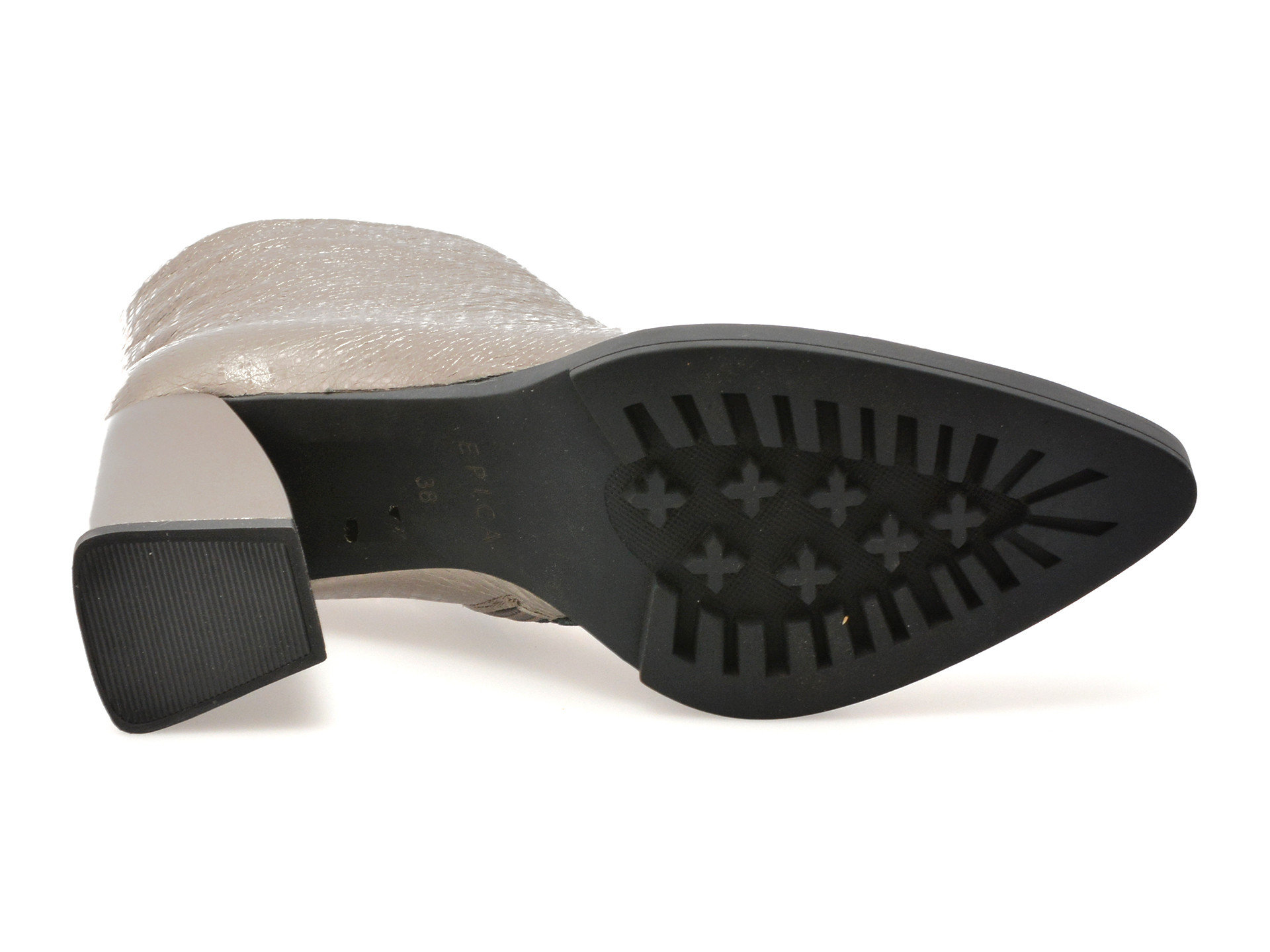 Botine elegante EPICA argintii, 2748, din piele naturala