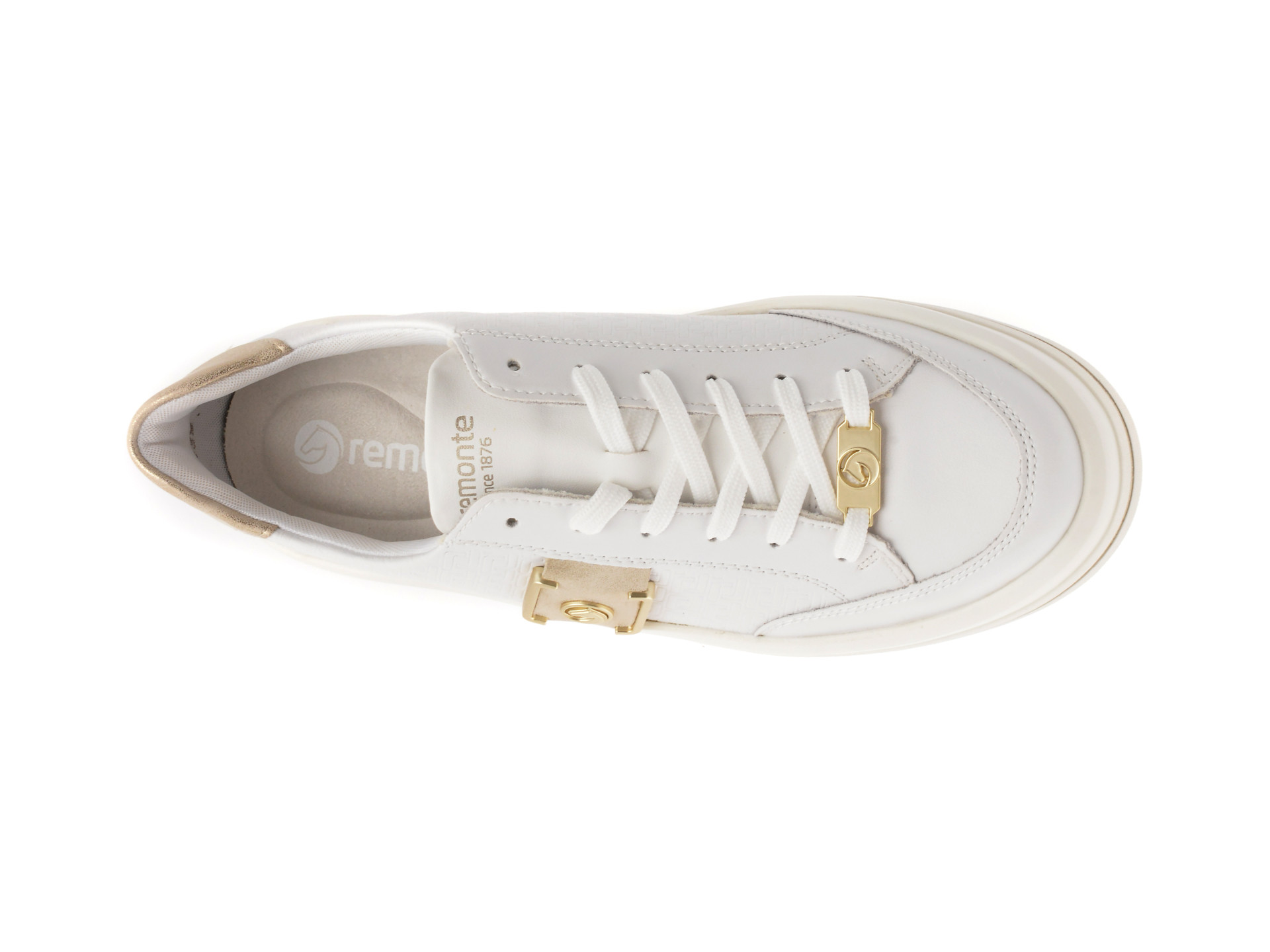 Pantofi sport REMONTE albi, D1C07, din piele naturala