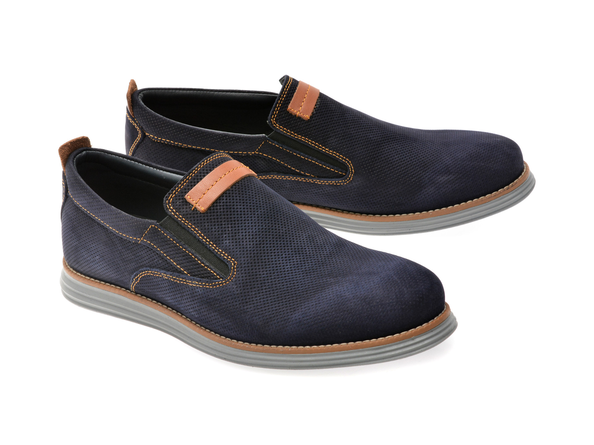 Pantofi OTTER bleumarin, A35, din nabuc