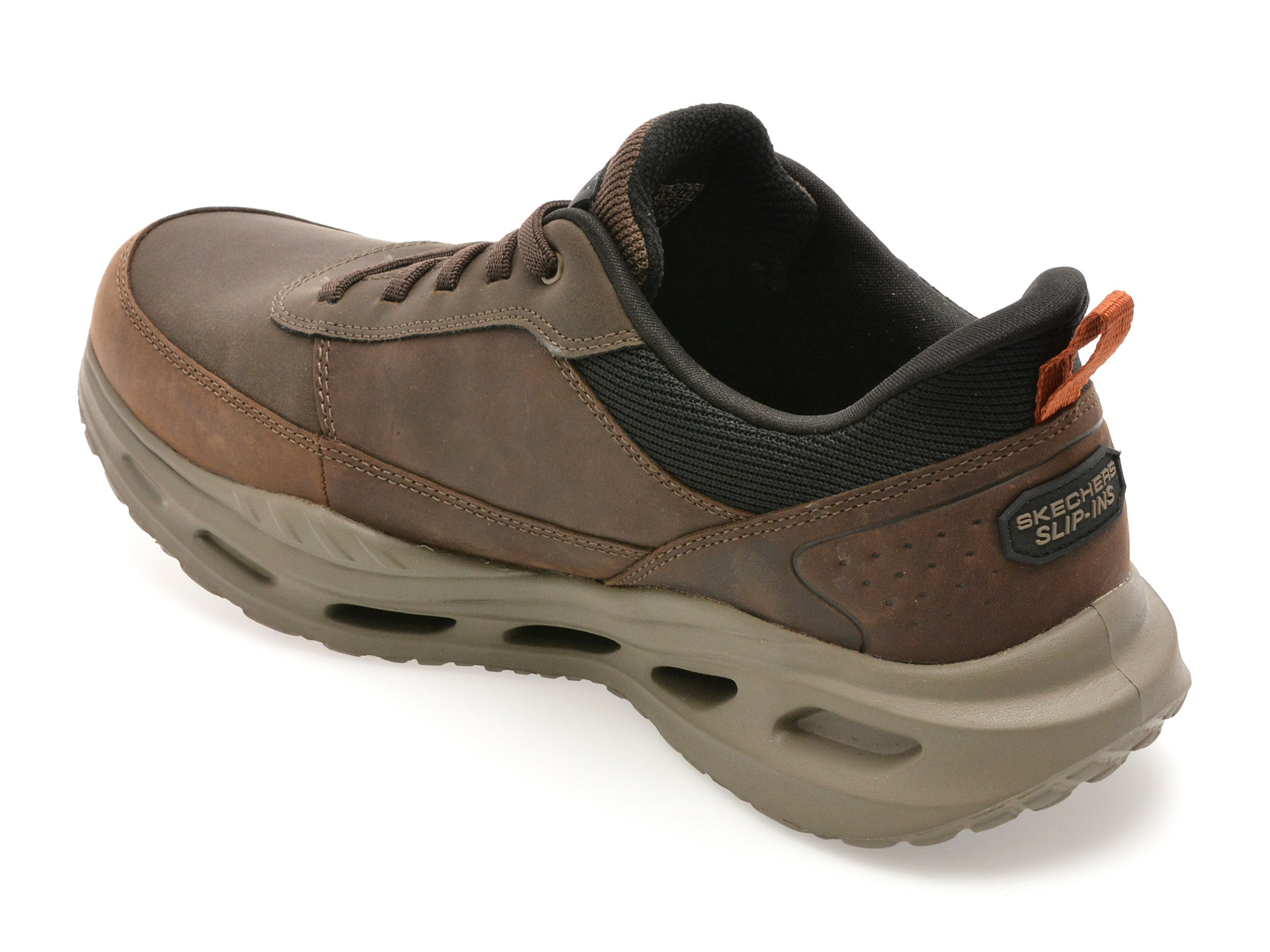 Pantofi sport SKECHERS maro, ARCH FIT ORVAN, din piele naturala