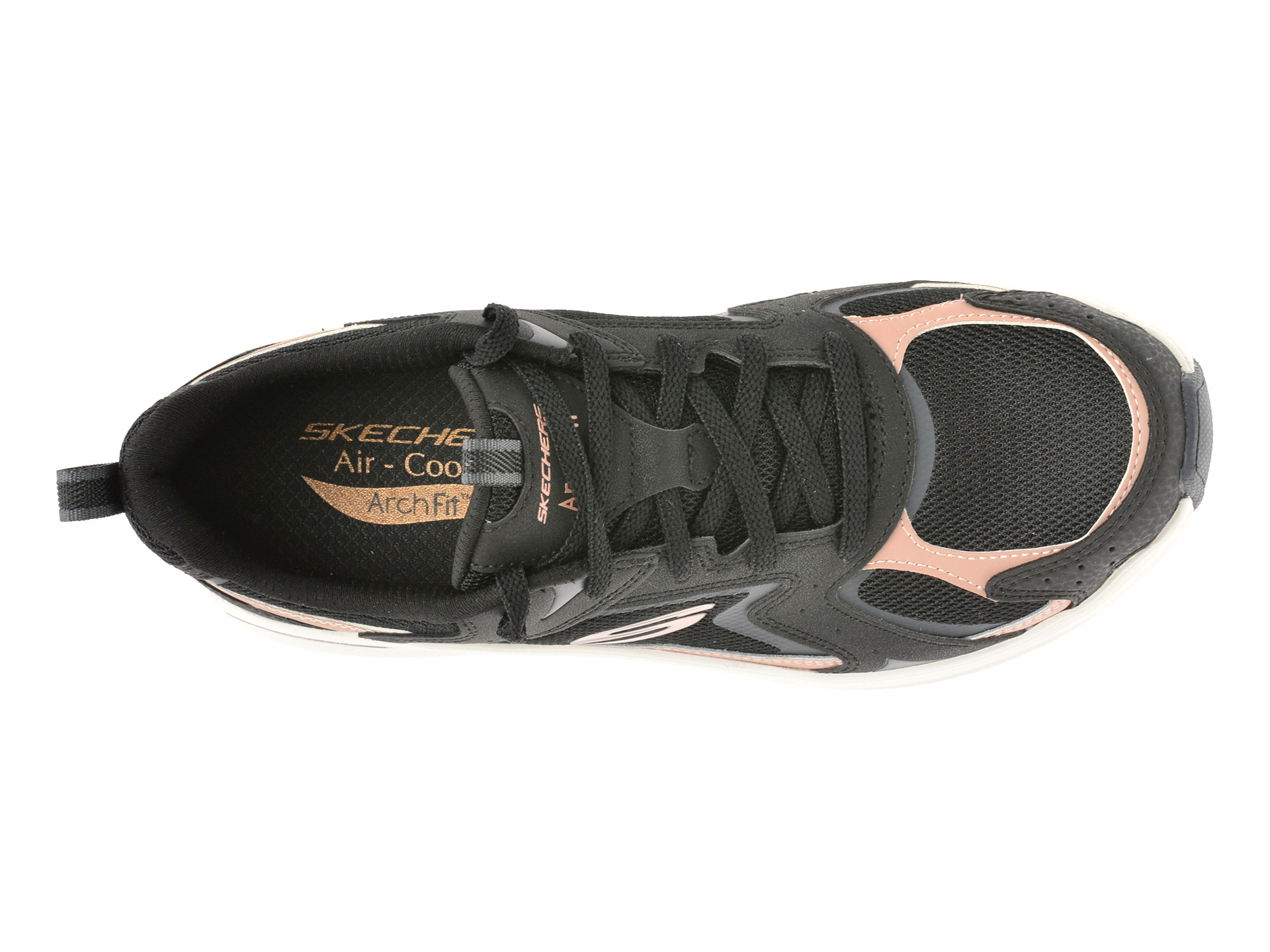 Pantofi sport SKECHERS negri, ARCH FIT 2.0, din material textil