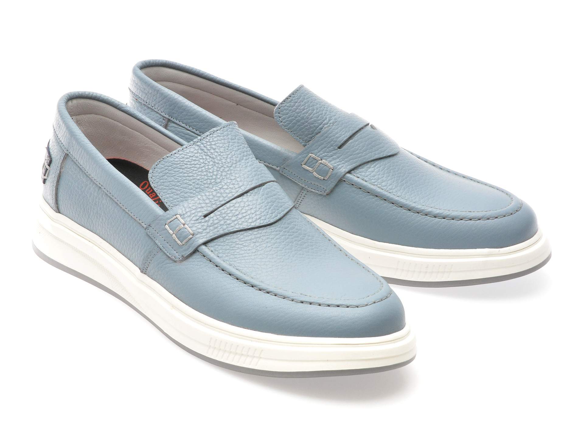 Mocasini eleganti OTTER albastri, 3751, din piele naturala